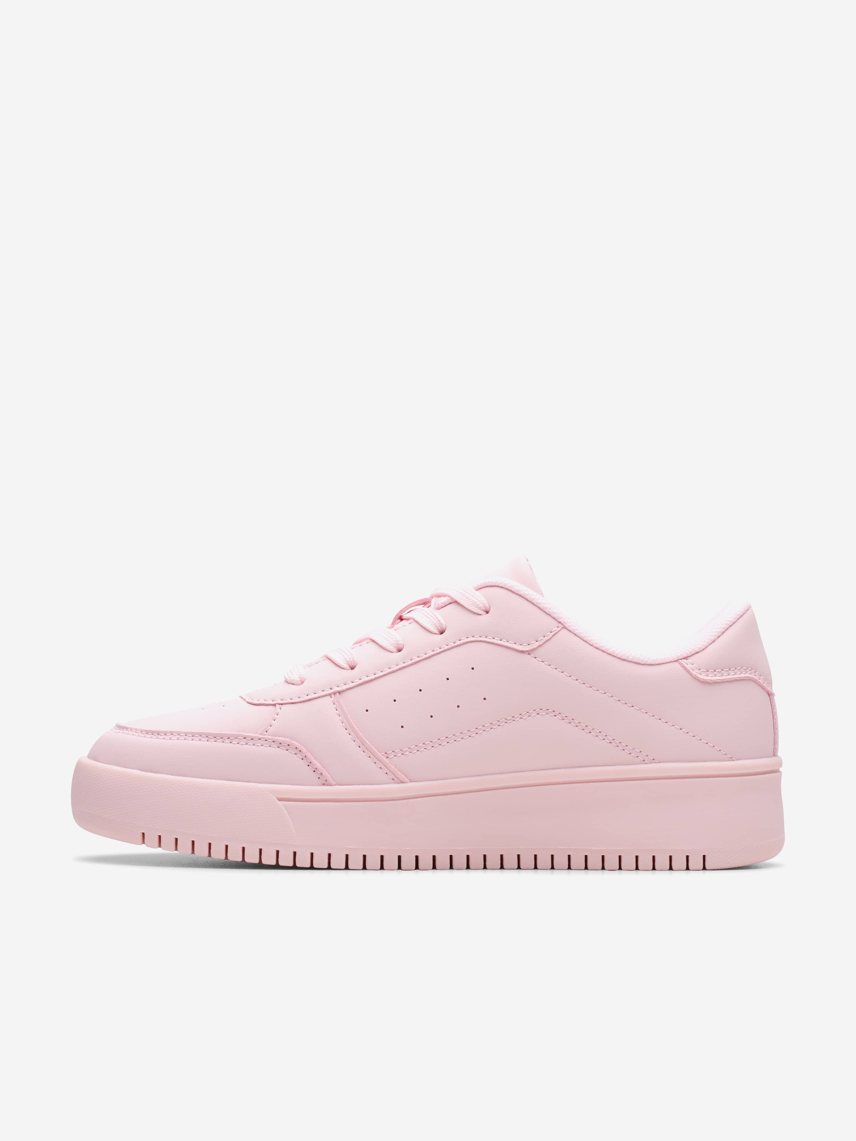 Clarks Girls Barley Step Trainers in Pink (Wide Fit)