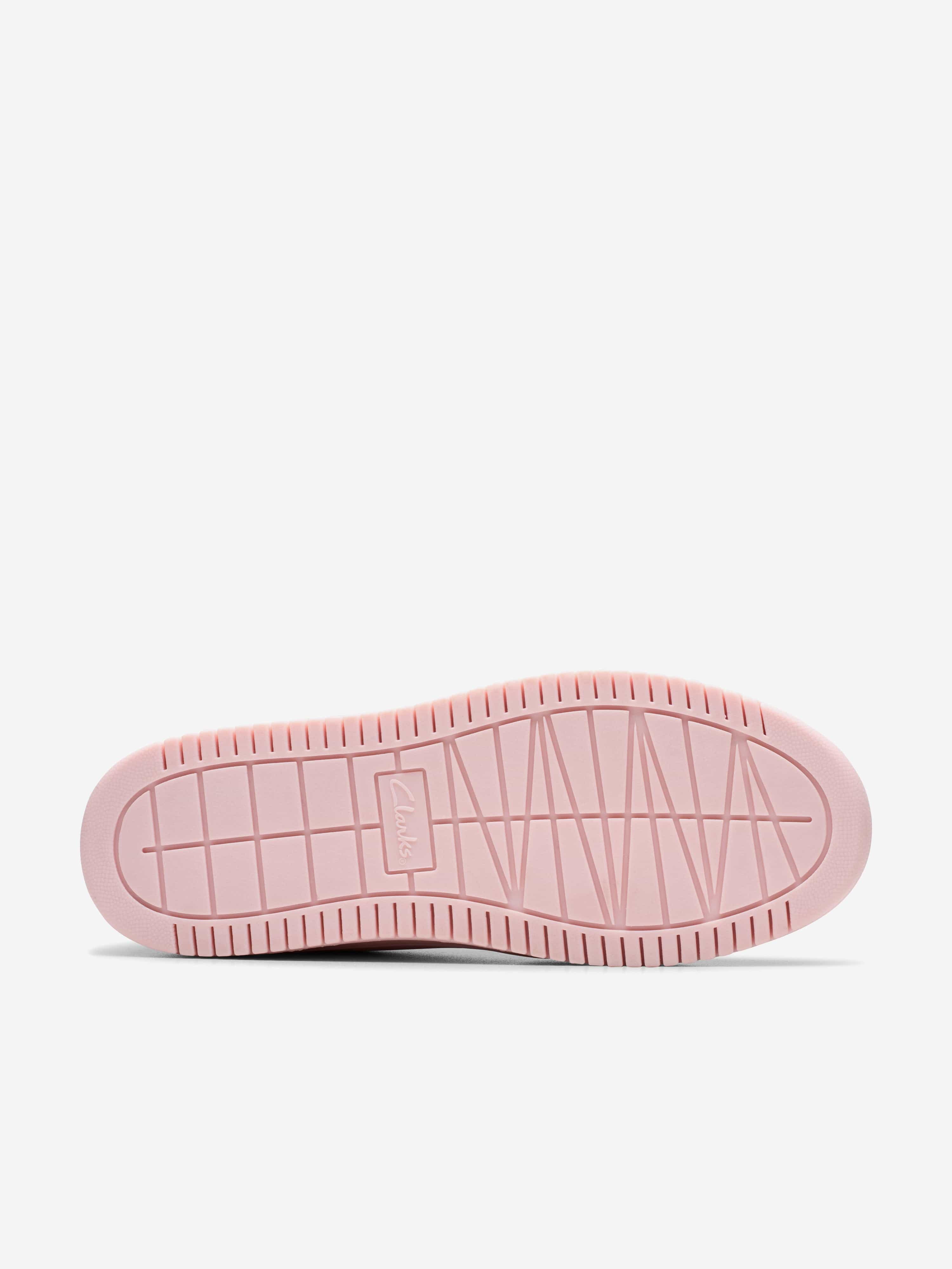 Clarks Girls Barley Step Trainers in Pink (Wide Fit)