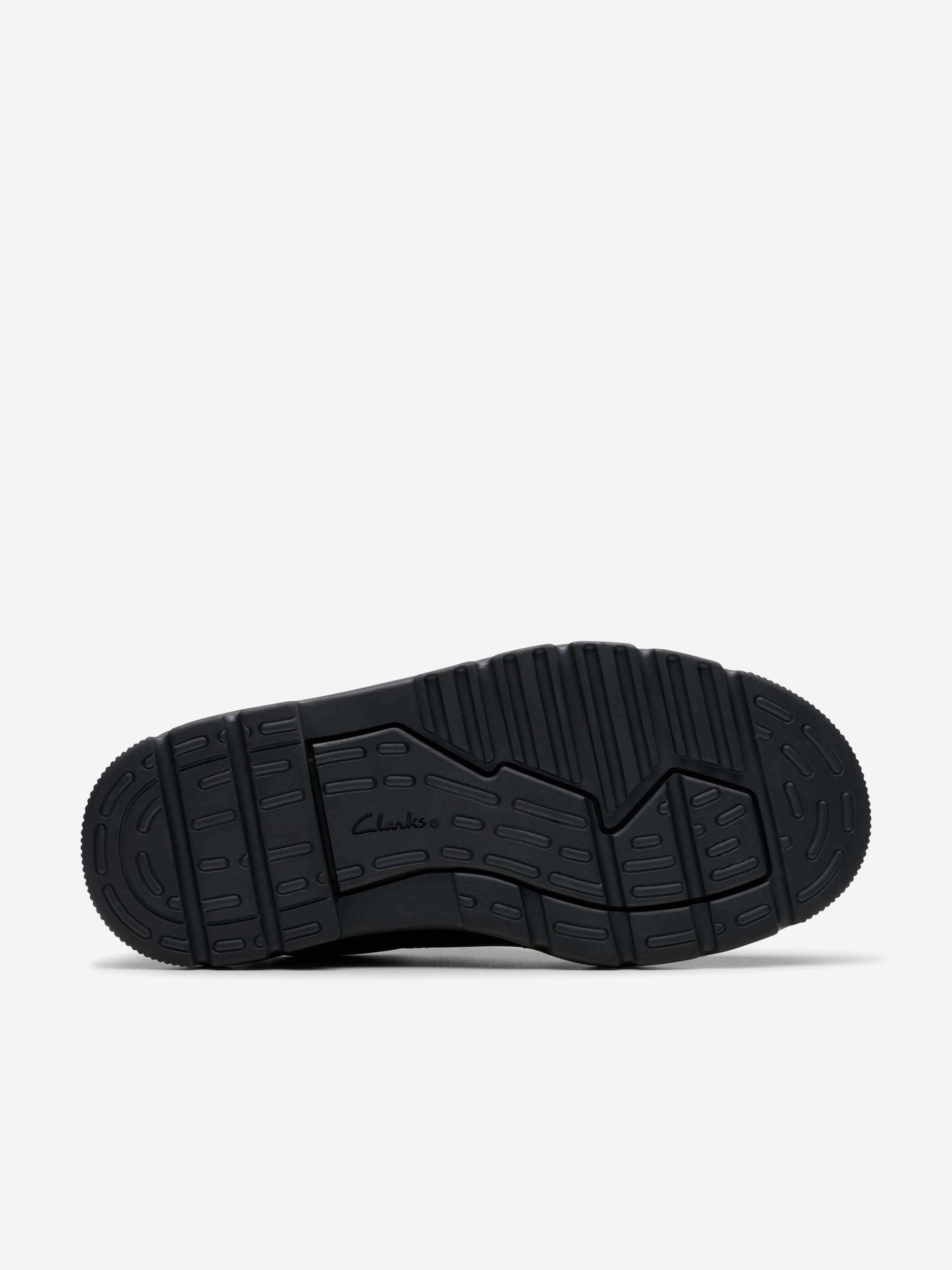 Clarks Boys Leather Lorcam Edge Shoes in Black (Wide Fit)