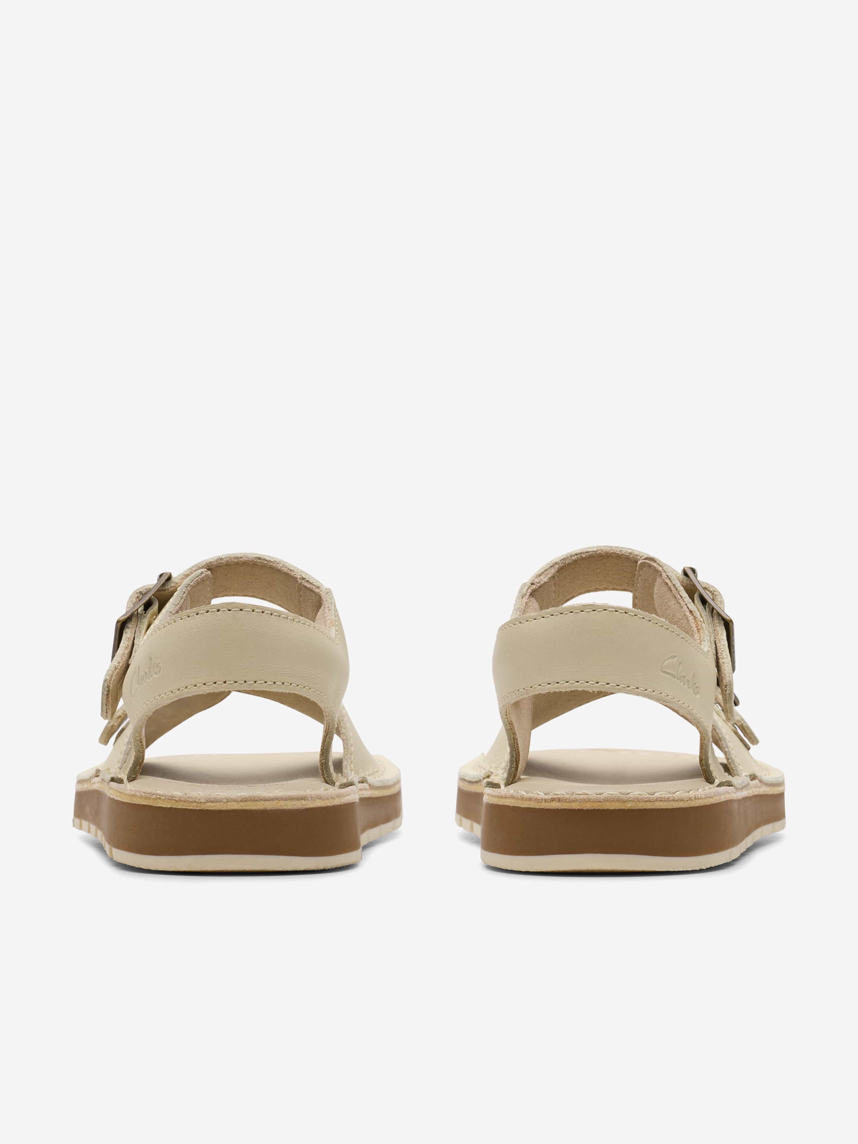 Clarks Girls Leather Play Sun Reef Sandals in White (Standard Fit)