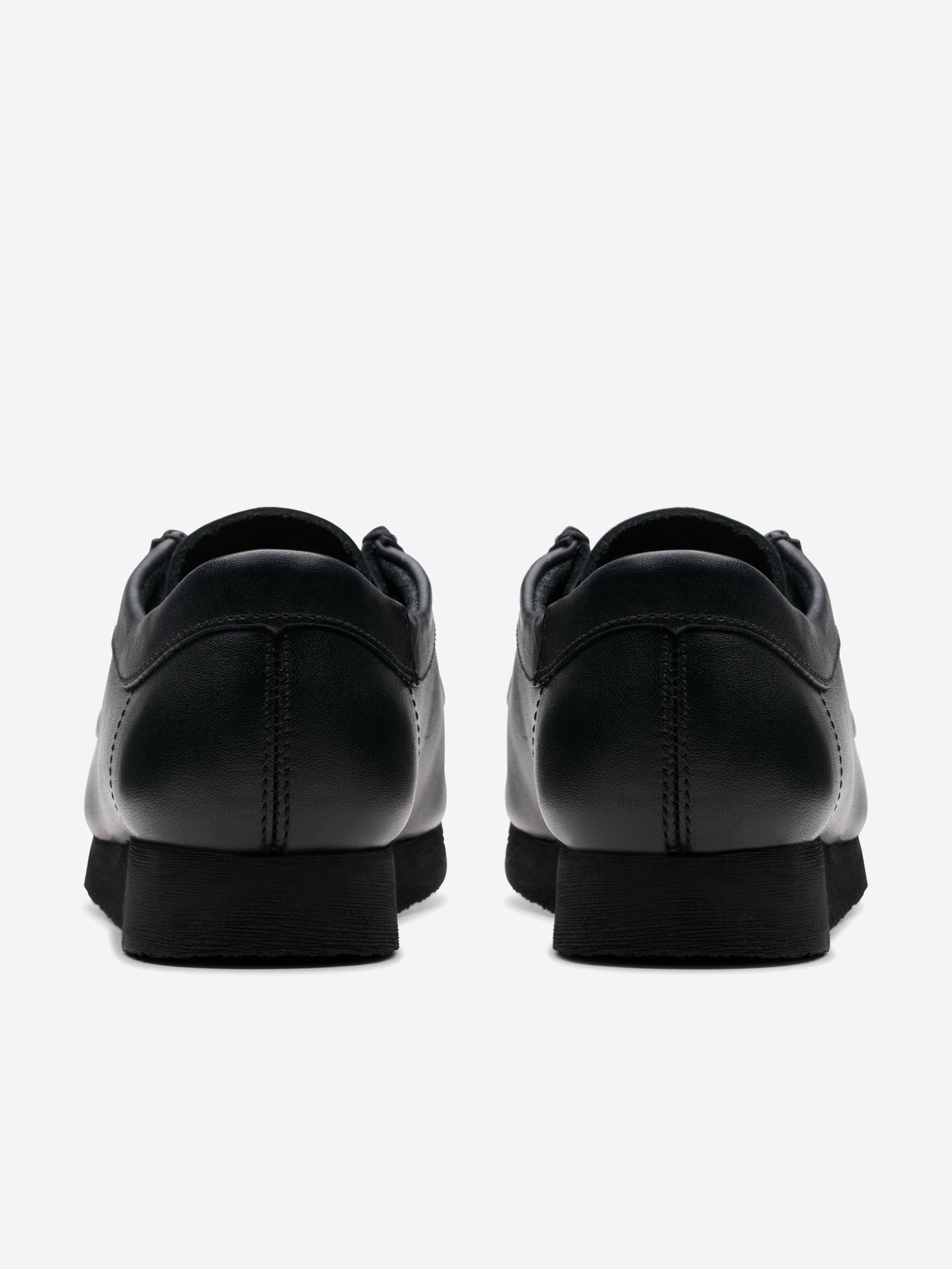 Clarks Kids Leather Wallabee Shoes in Black (Wide Fit)