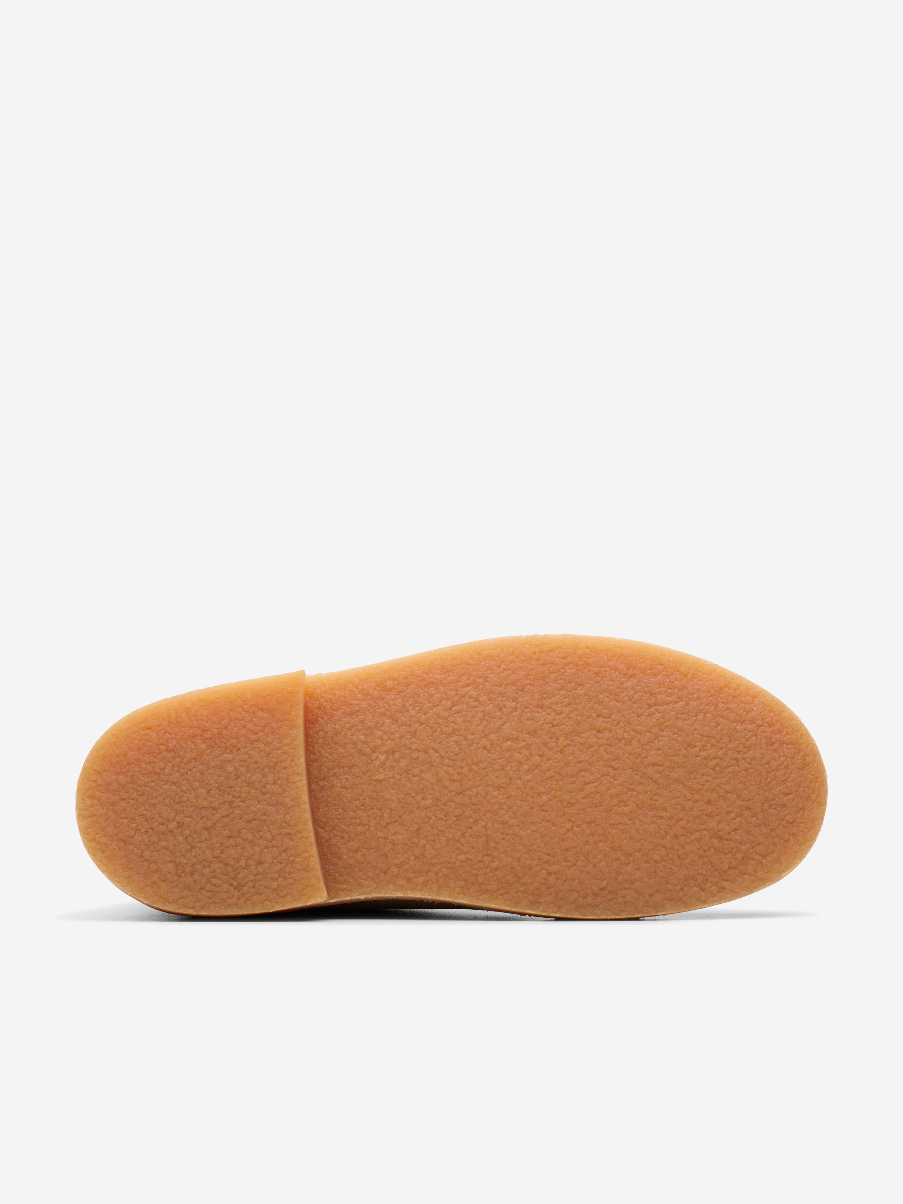 Clarks Kids Suede Desert Boots in Beige (Wide Fit)