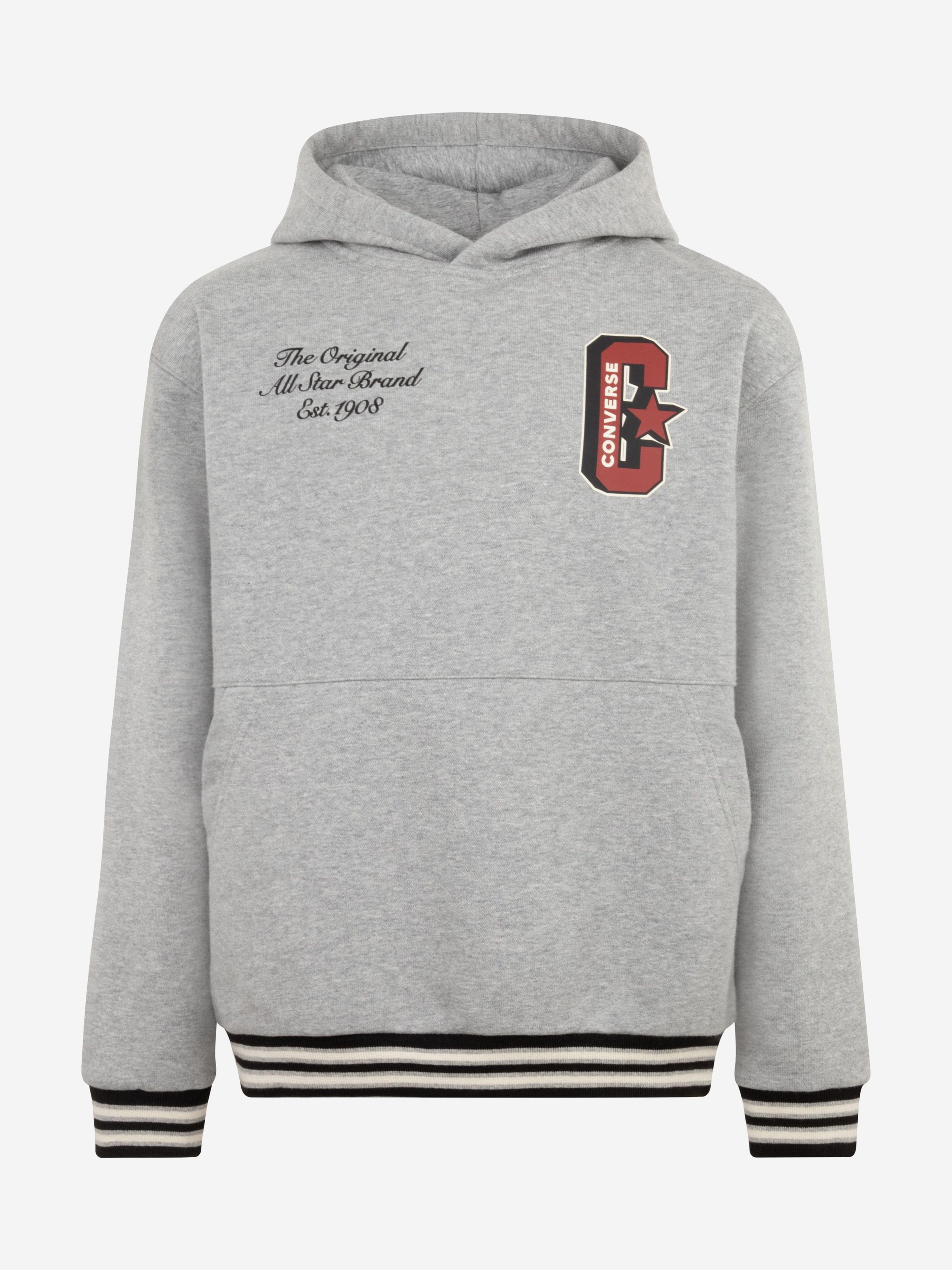 Converse Boys Retro Varsity Hoodie in Grey