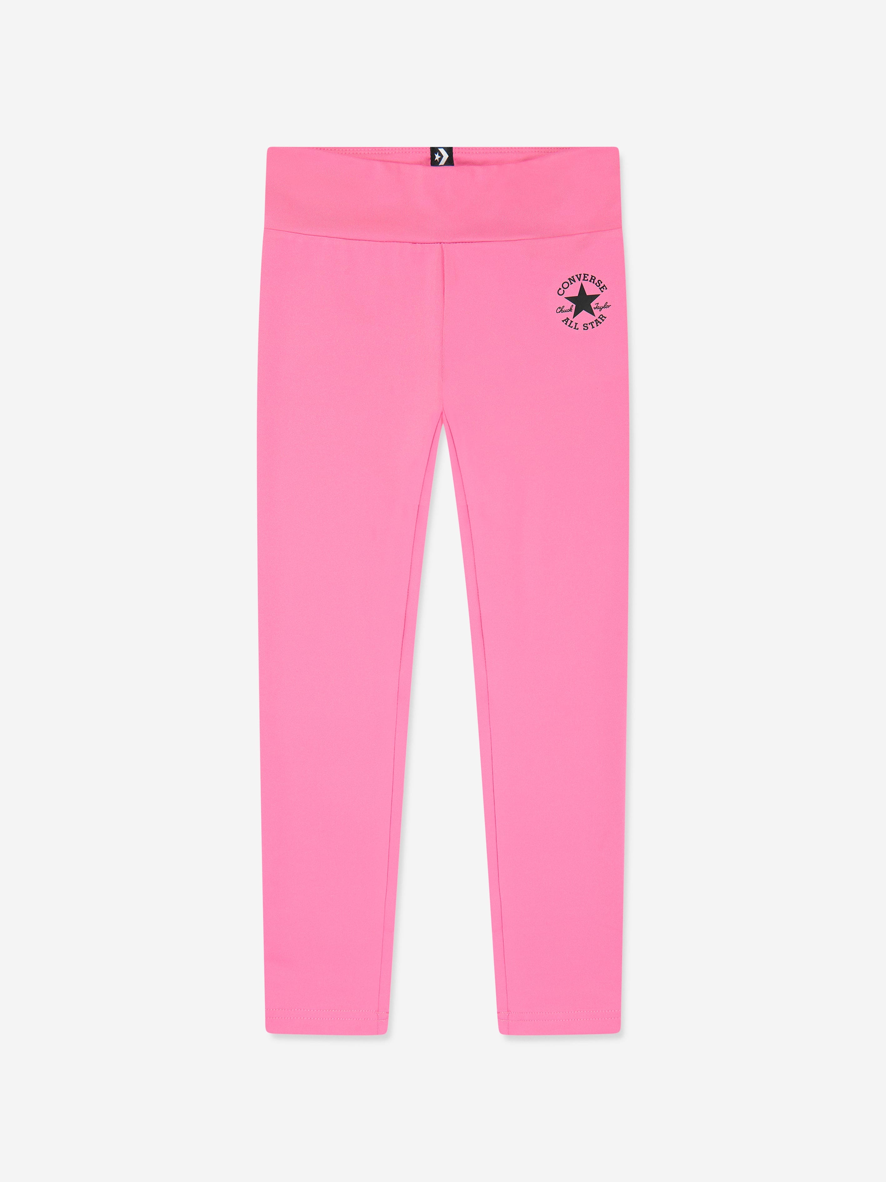 Converse Girls Chuck Patch High Rise Leggings in Pink