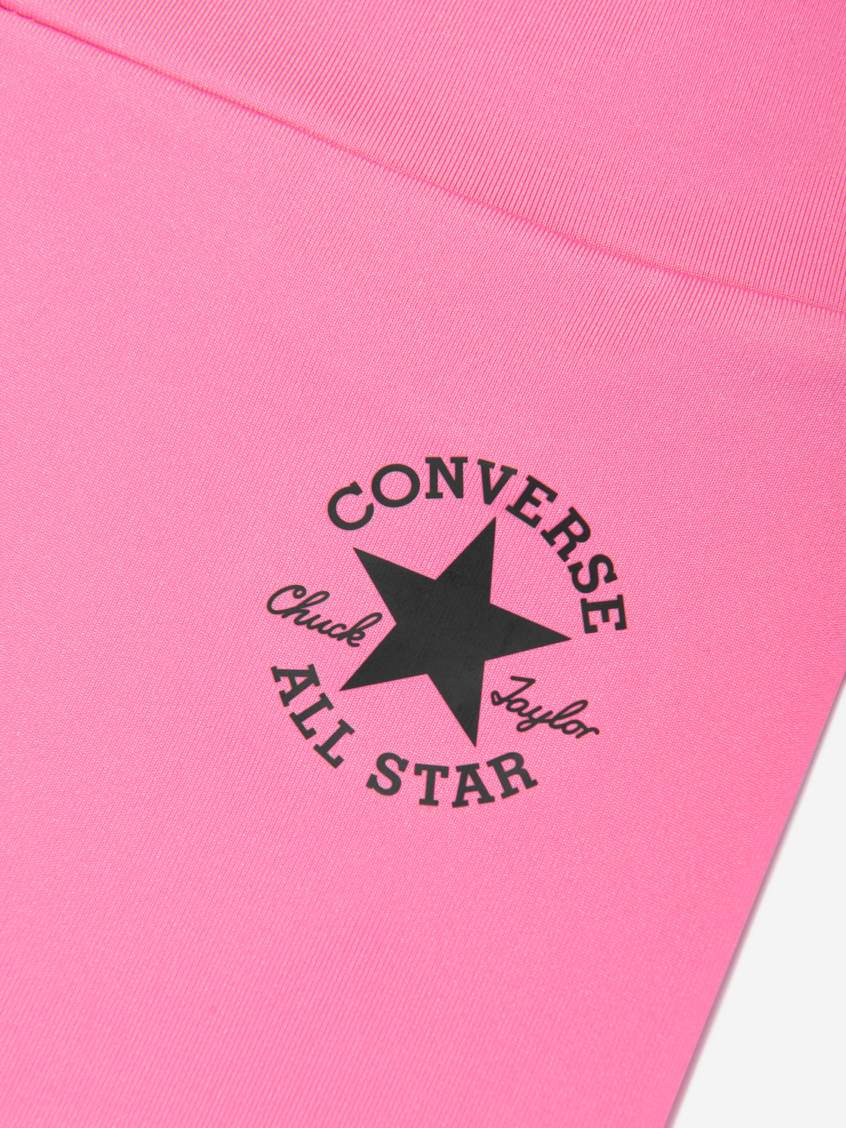 Converse Girls Chuck Patch High Rise Leggings in Pink