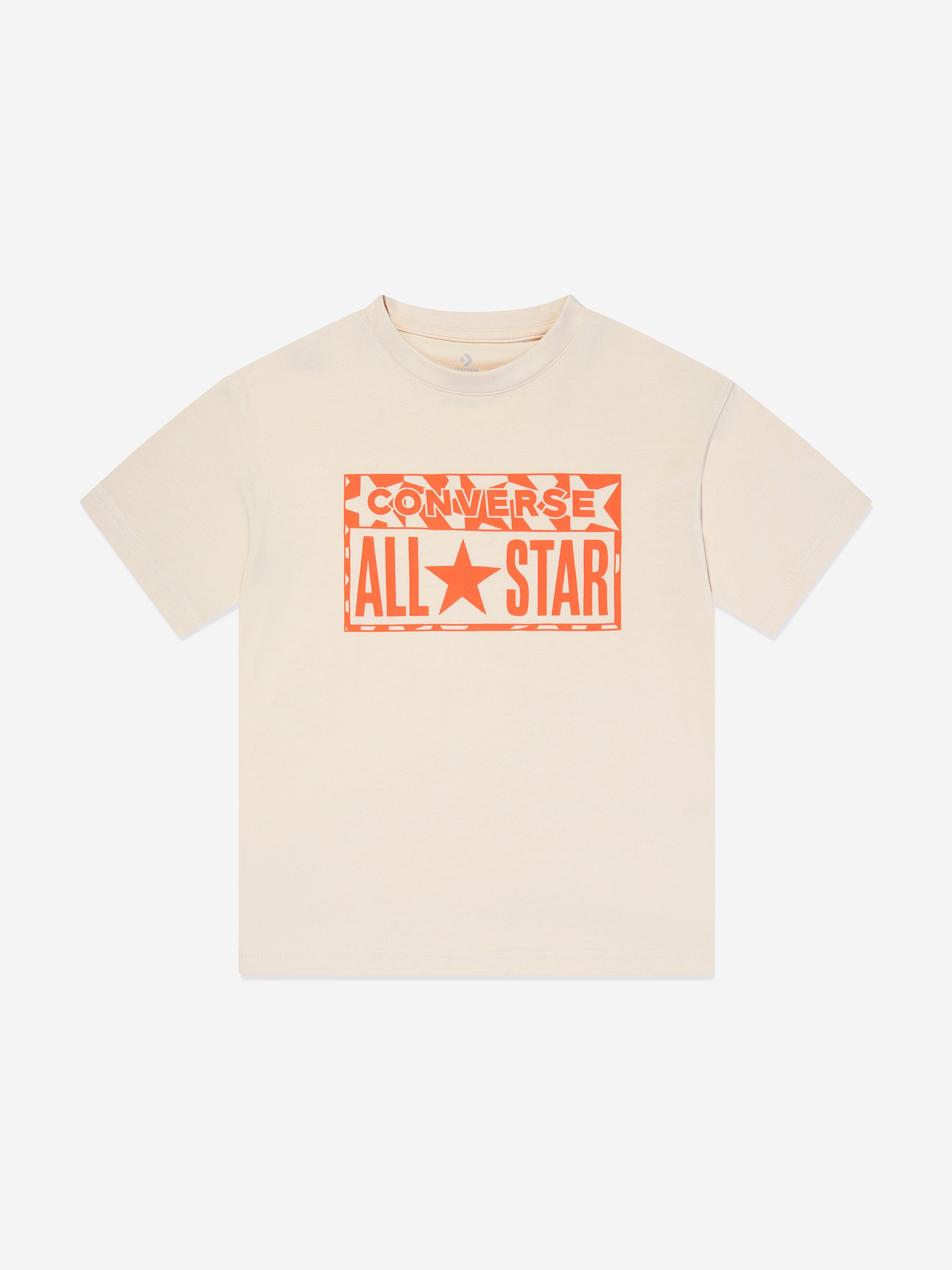 Converse Boys Lifestyle Loose Fit T-Shirt in Ivory