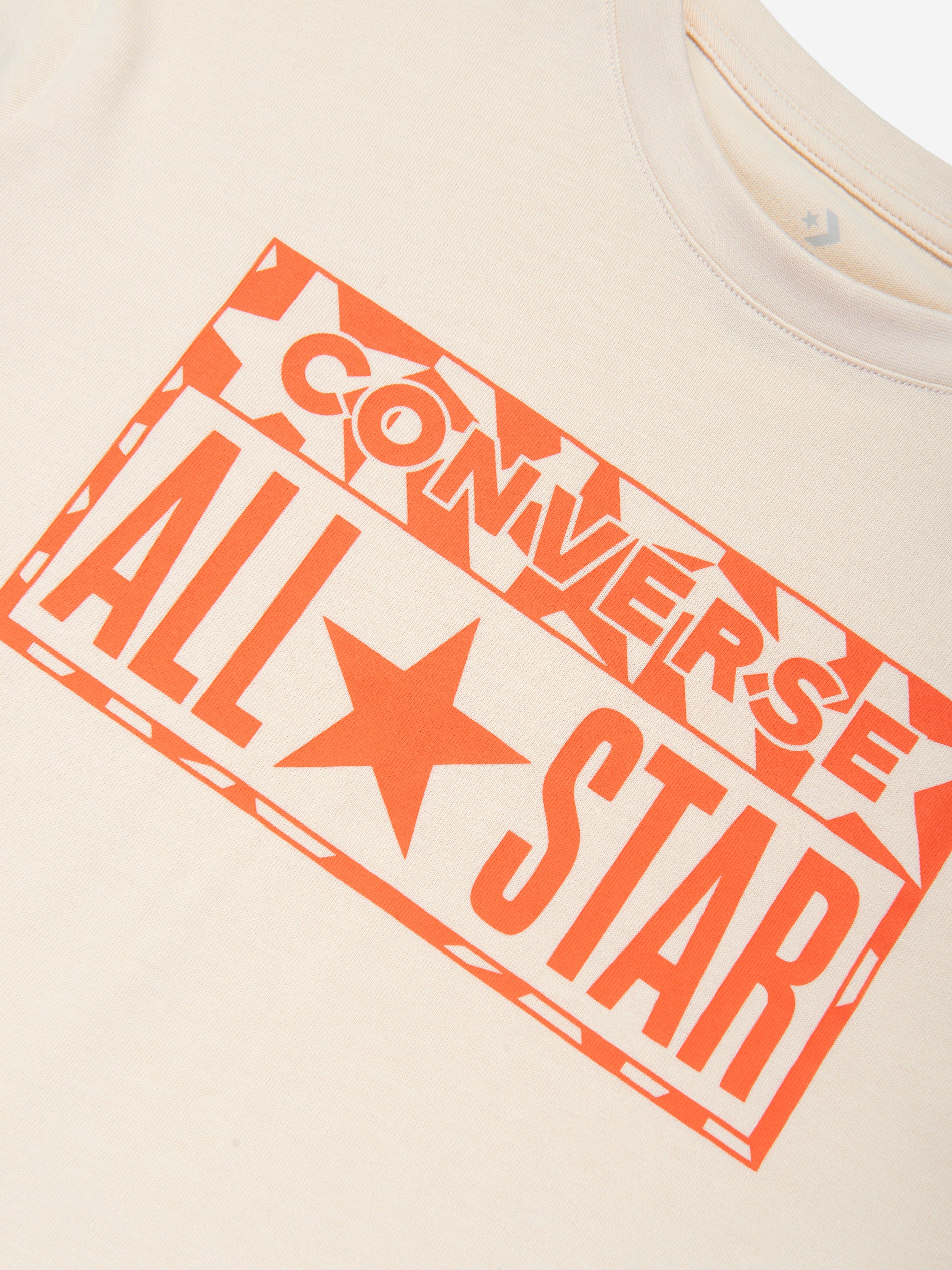 Converse Boys Lifestyle Loose Fit T-Shirt in Ivory