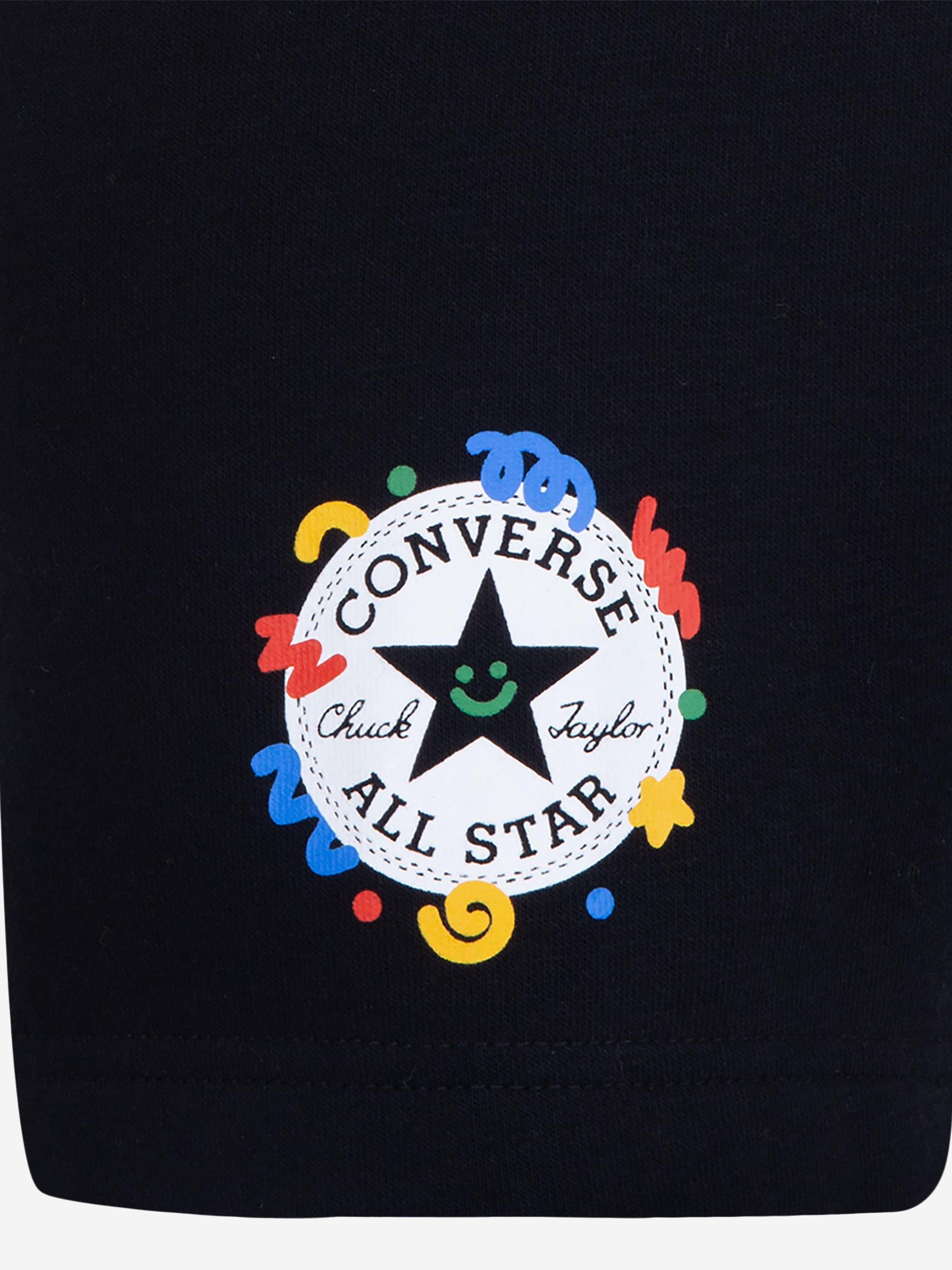 Converse Boys Squiggle T-Shirt And Shorts Set in Black