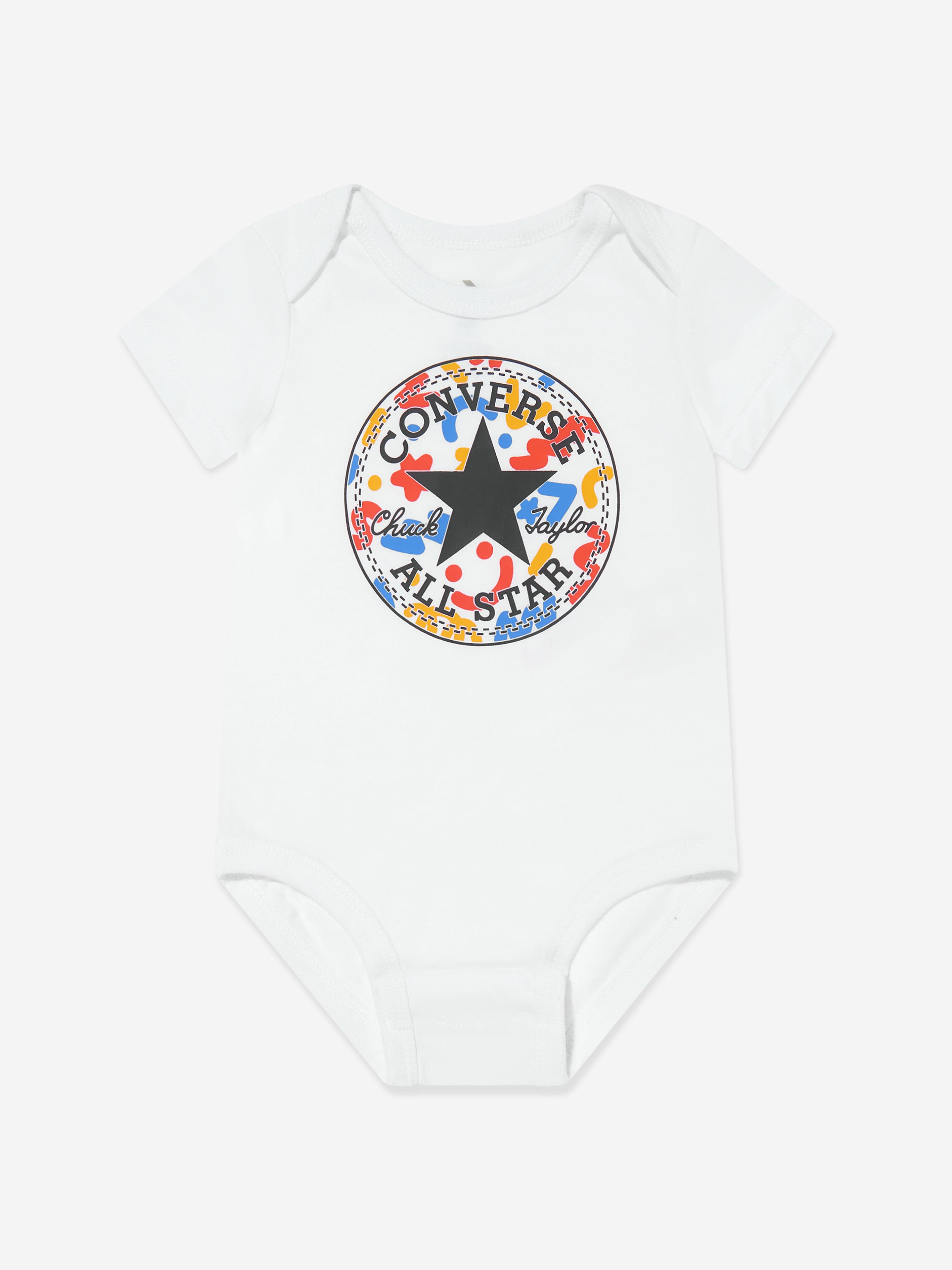 Converse Baby Boys 3 Pack Pattern Bodysuit Set in Multicolour