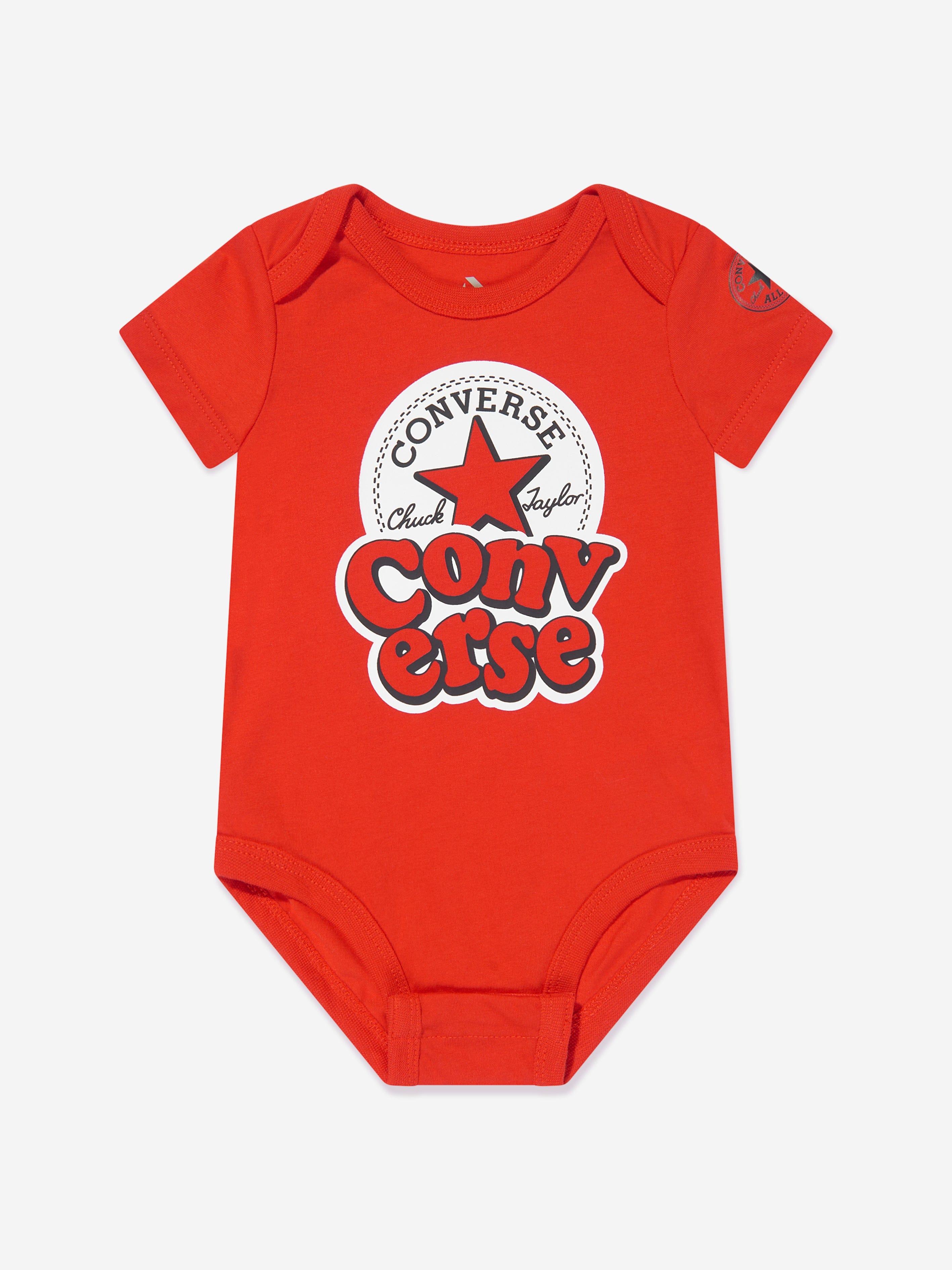 Converse Baby Boys 3 Pack Pattern Bodysuit Set in Multicolour