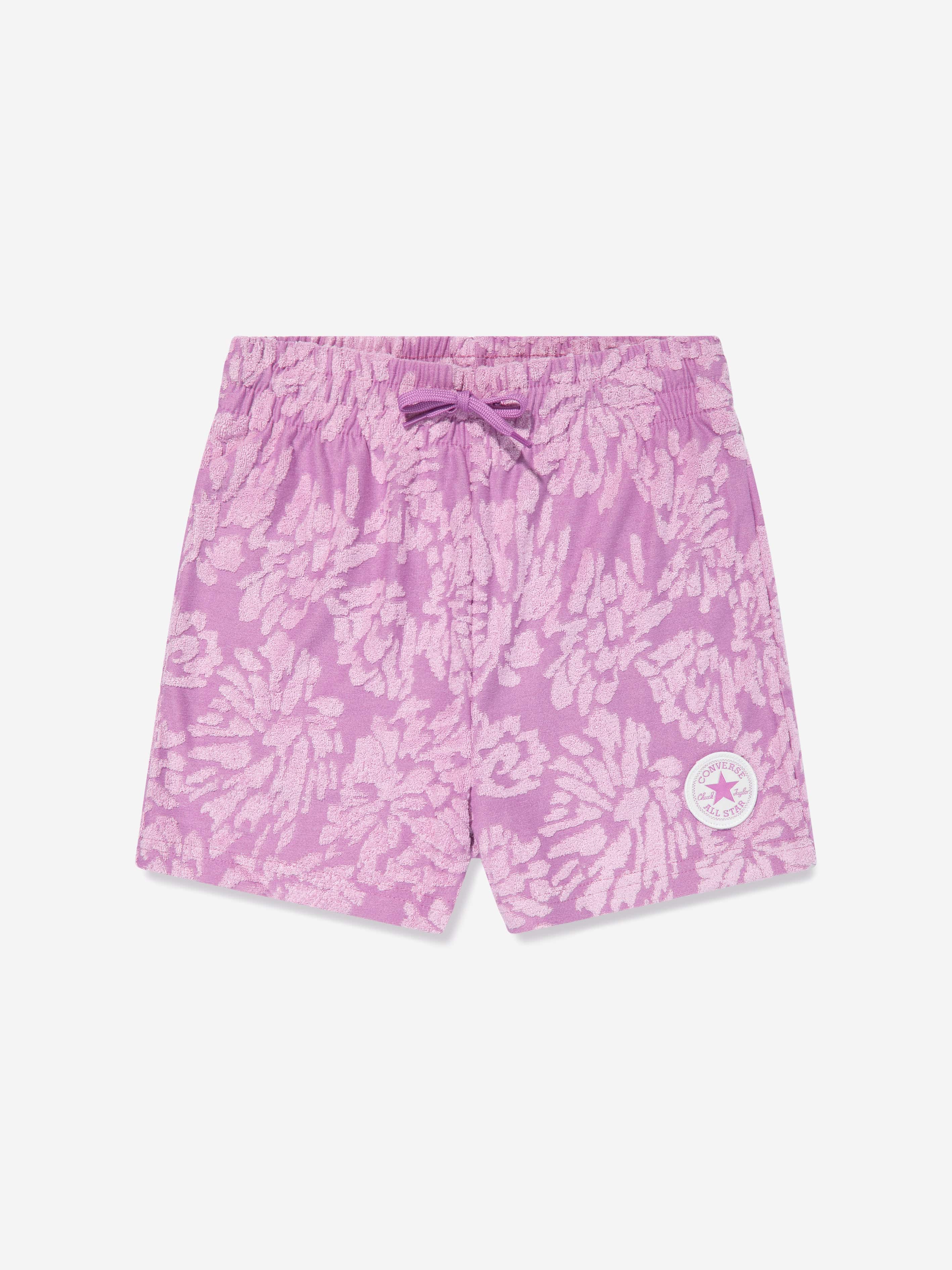 Converse Girls Floral Jacquard Shorts in Purple