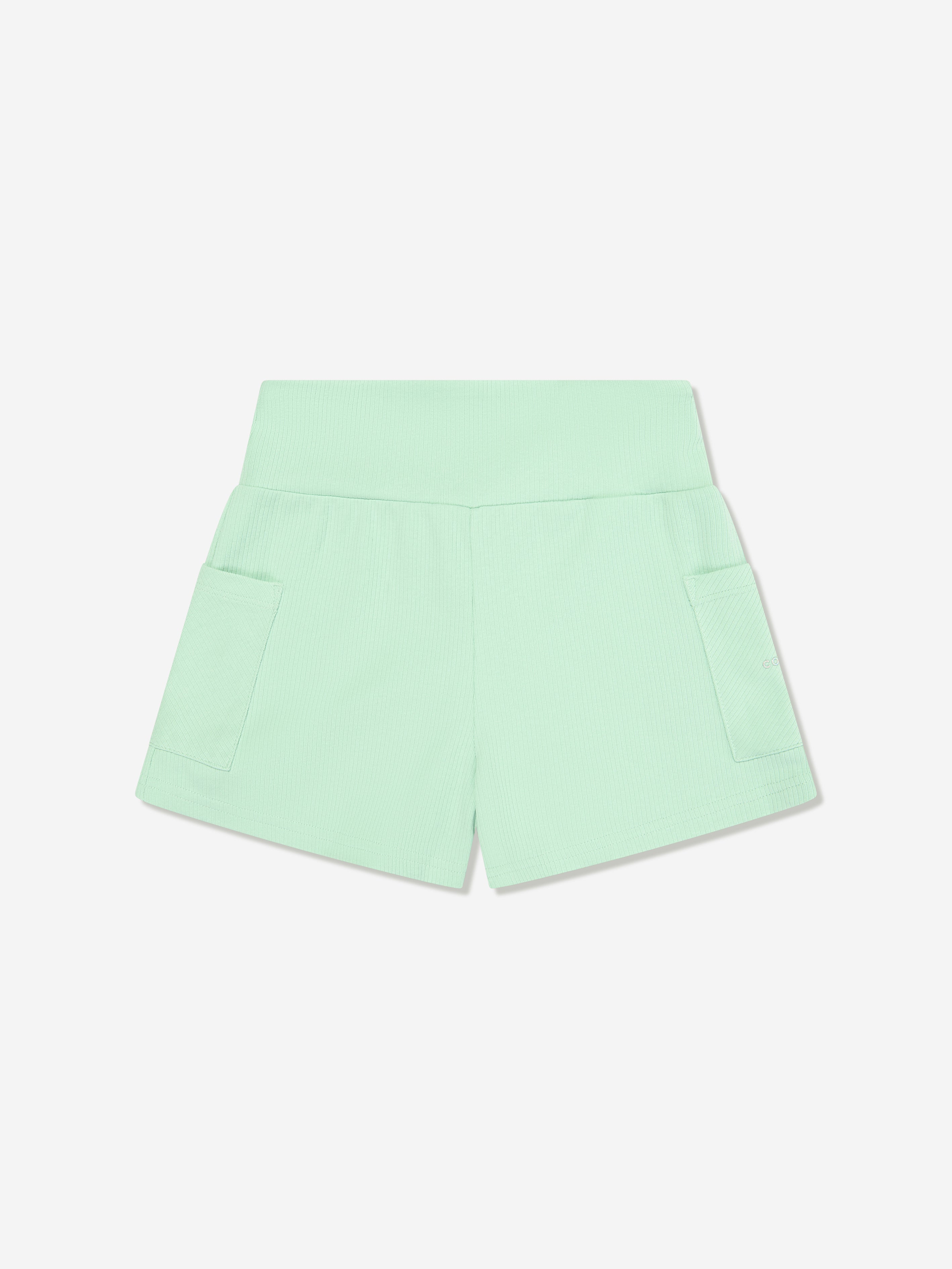 Converse Girls Wide Waistband Rib Shorts in Green