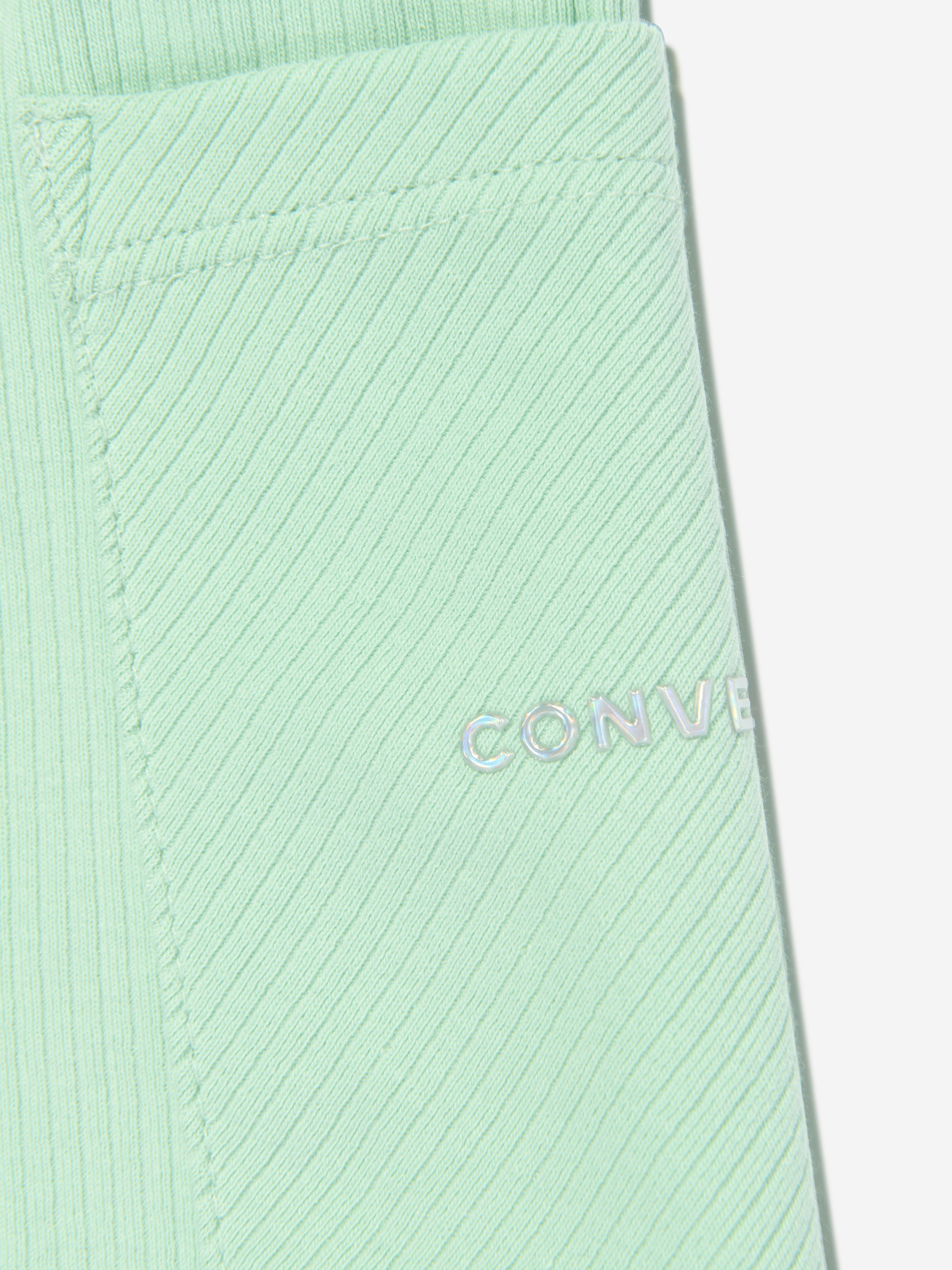 Converse Girls Wide Waistband Rib Shorts in Green