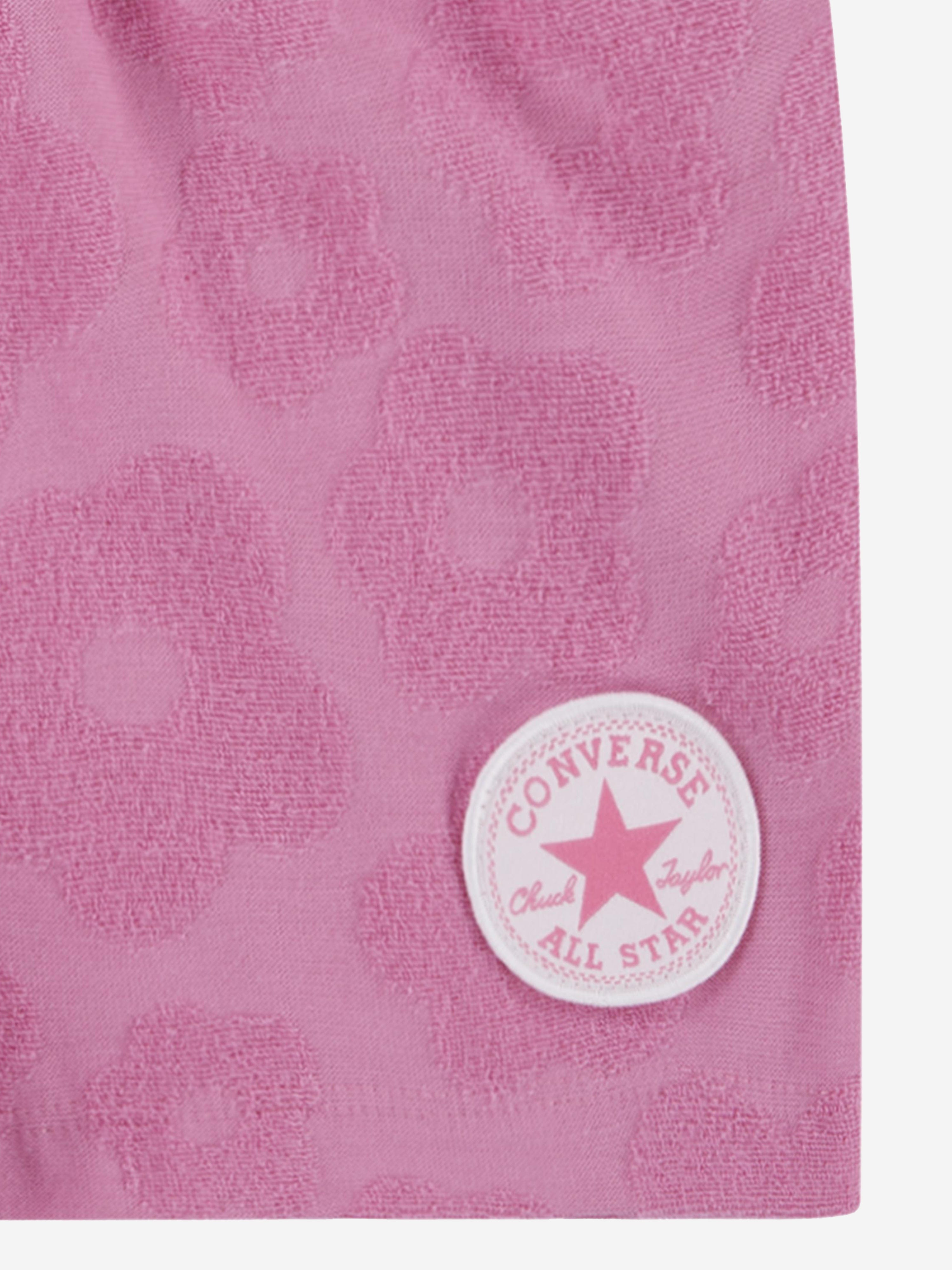 Converse Girls Floral Jacquard Short Set in Pink