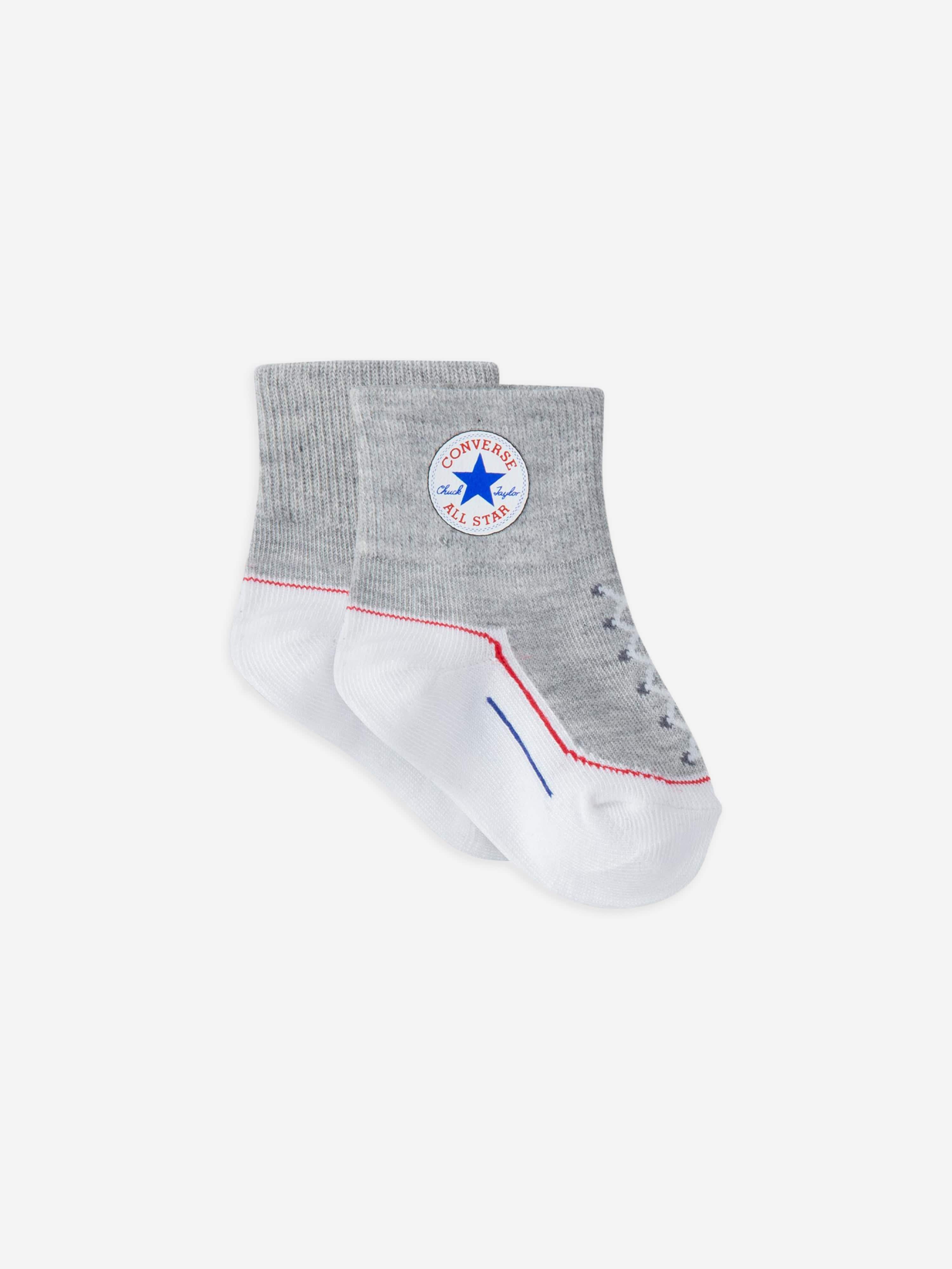 Converse Girls Striated Quarter 3 Pack Socks Set in Pink
