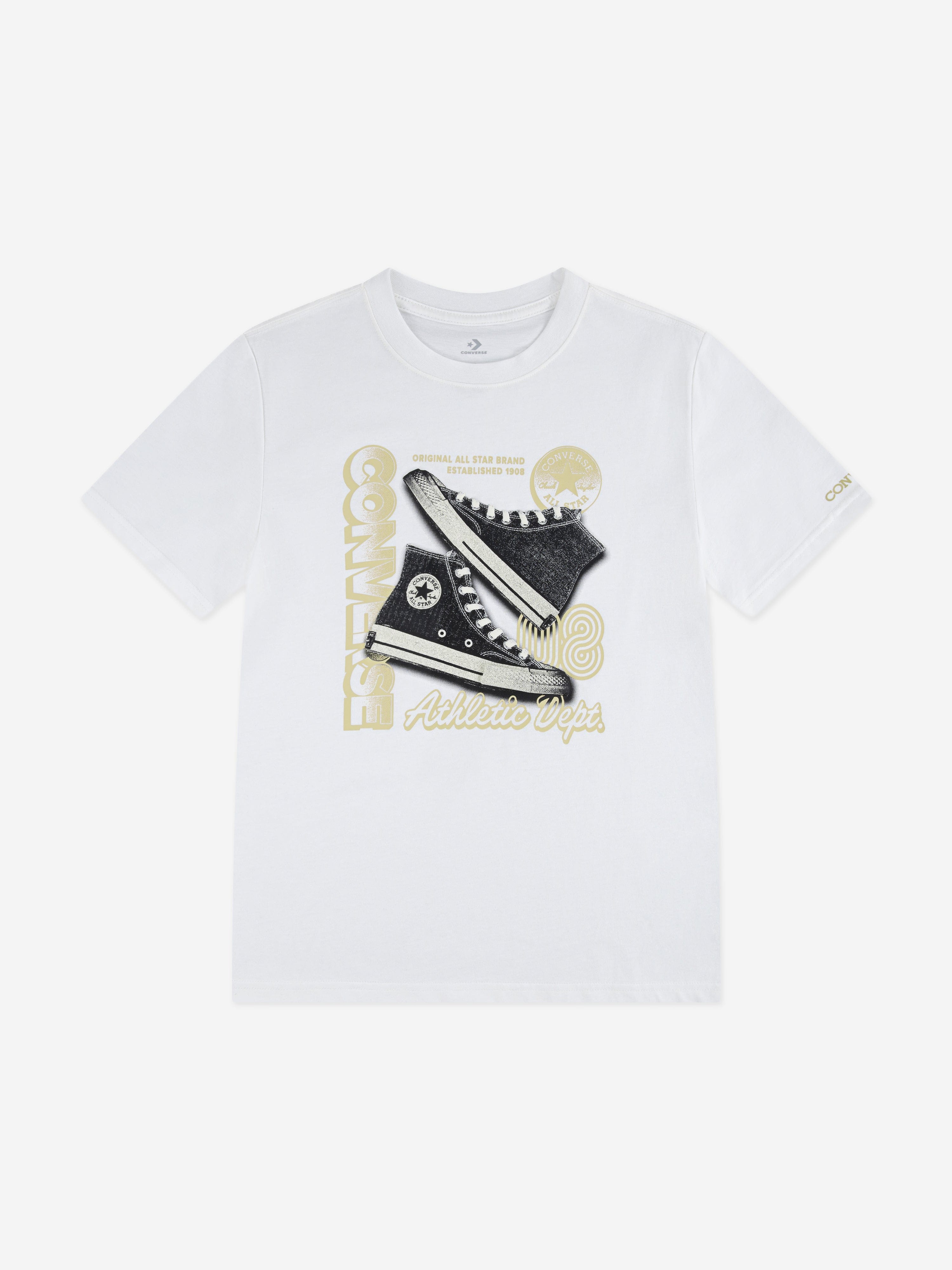Converse Boys Stacked Converse Shoe GFX T-Shirt in Ivory