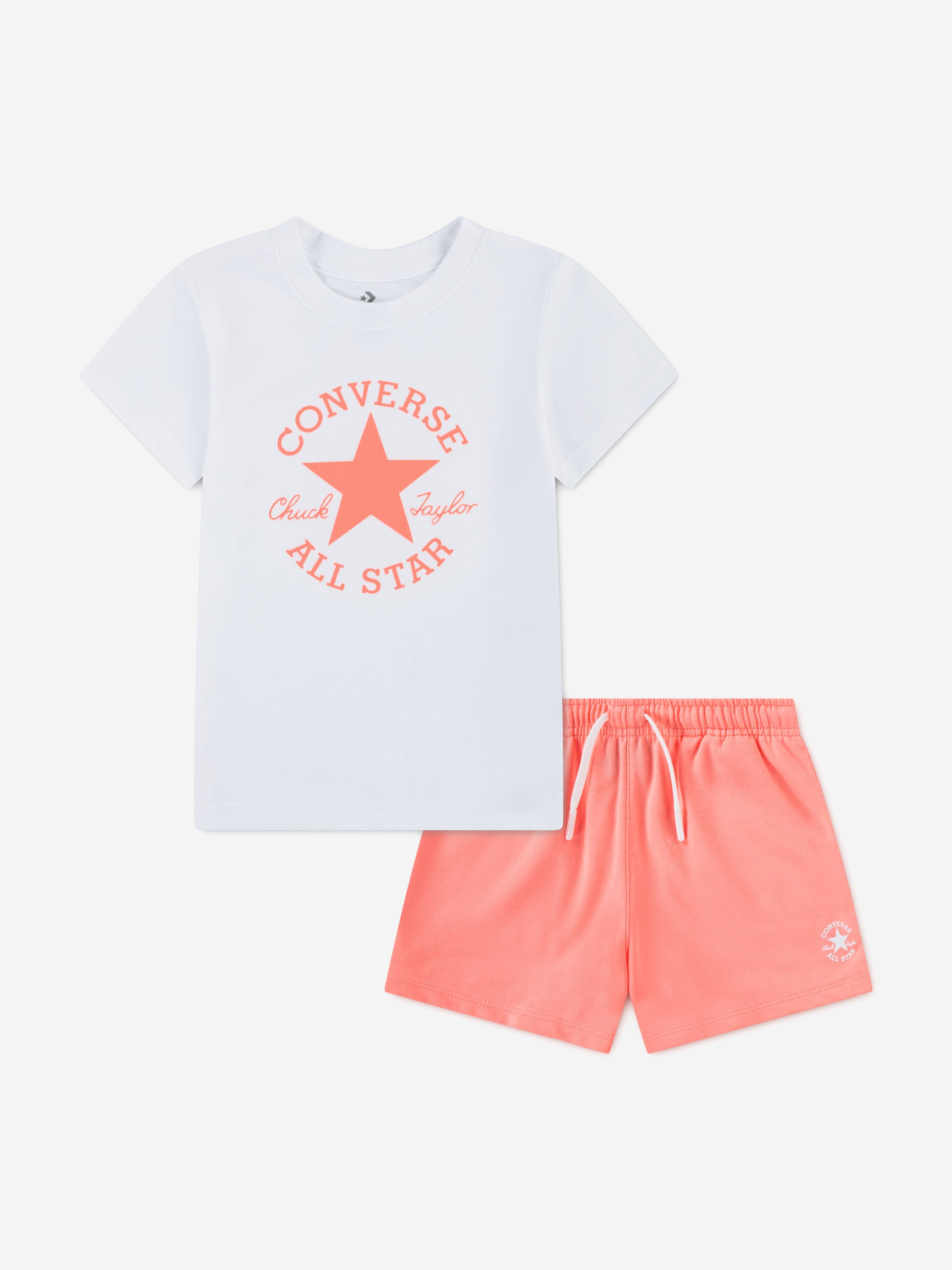 Converse Girls DCTP Classic T-Shirt and Shorts Set in Pink