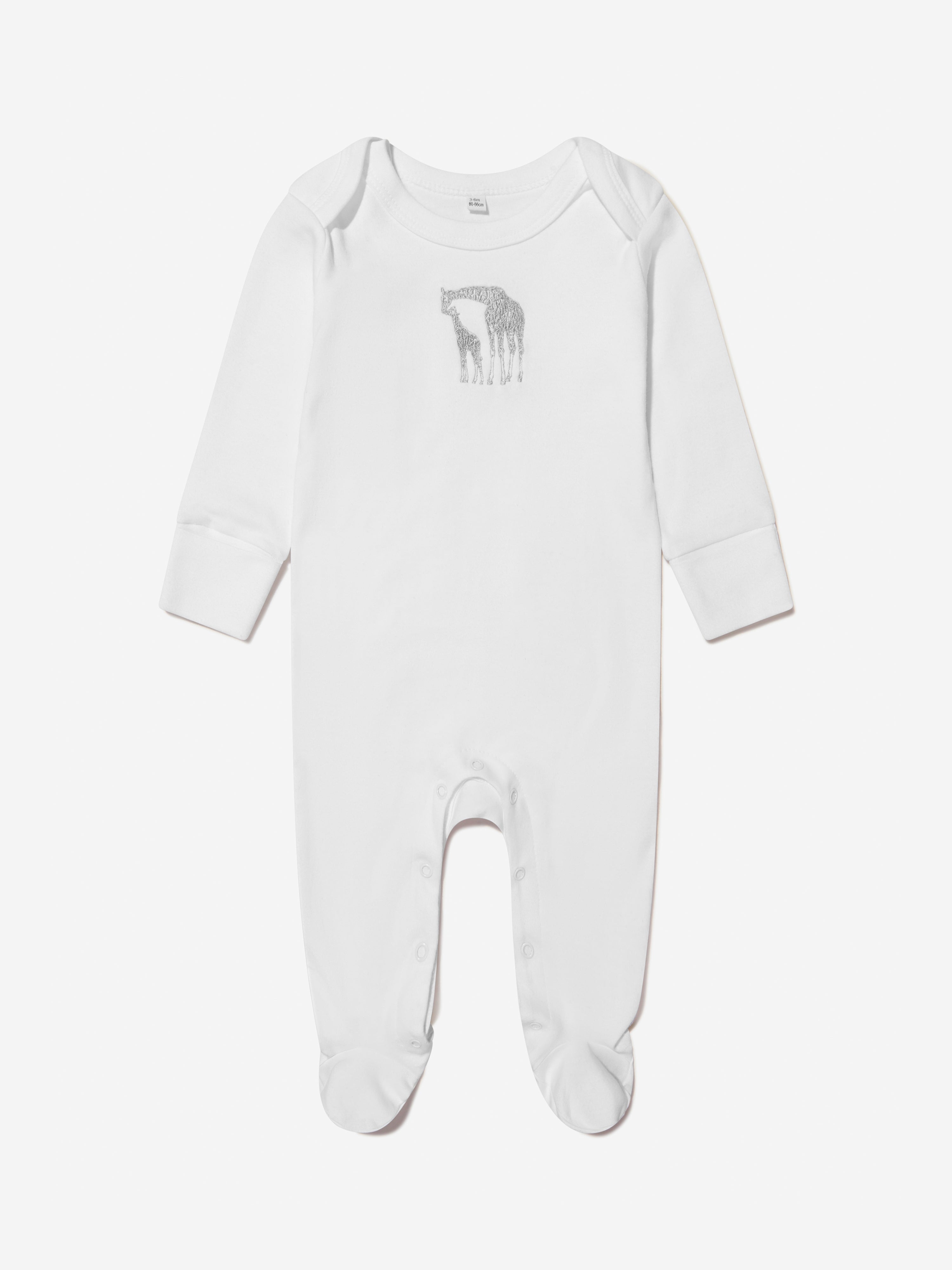 Cotton and Company Baby Unisex Organic Cotton Giraffe Babygrow And Muslin Set