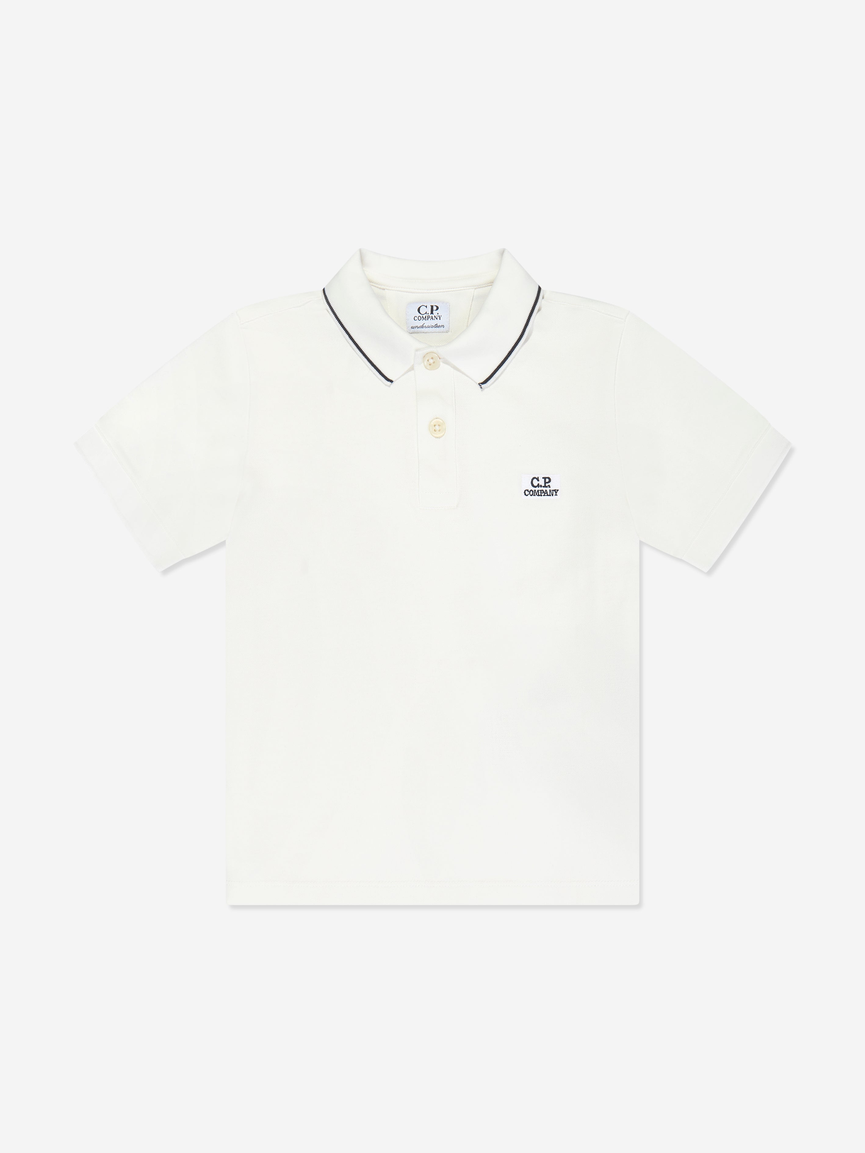 Boys Logo Polo Shirt in Ivory