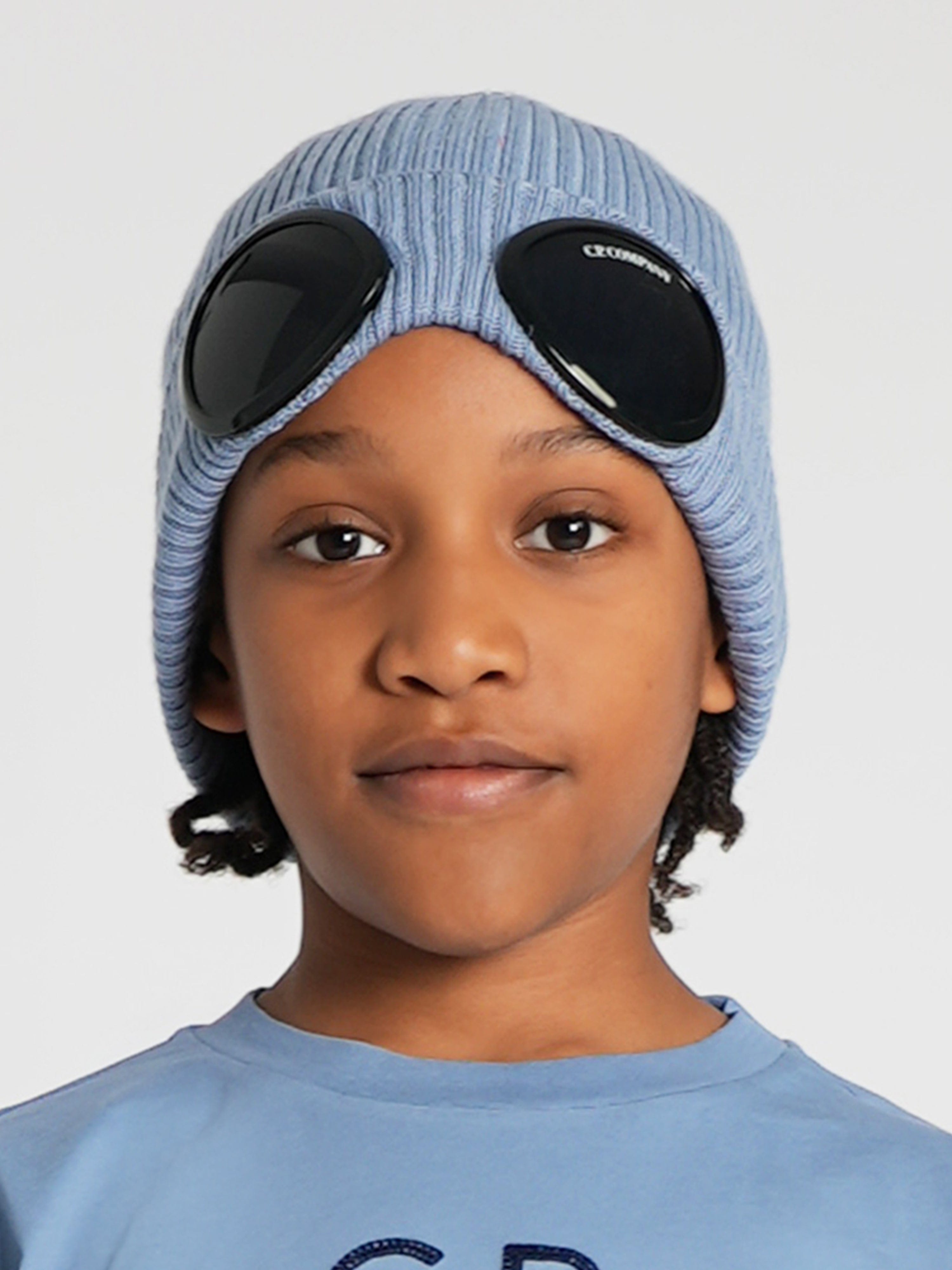 Boys Goggle Beanie Hat in Grey