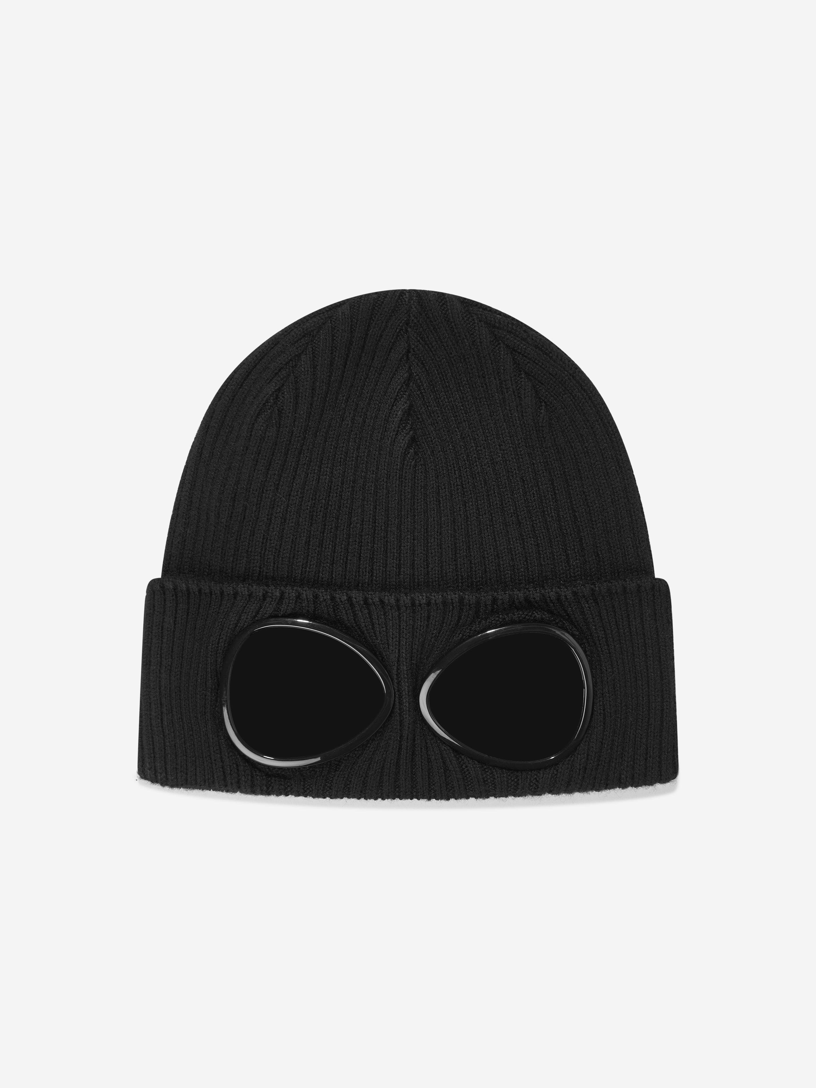 Boys Goggle Beanie Hat in Black