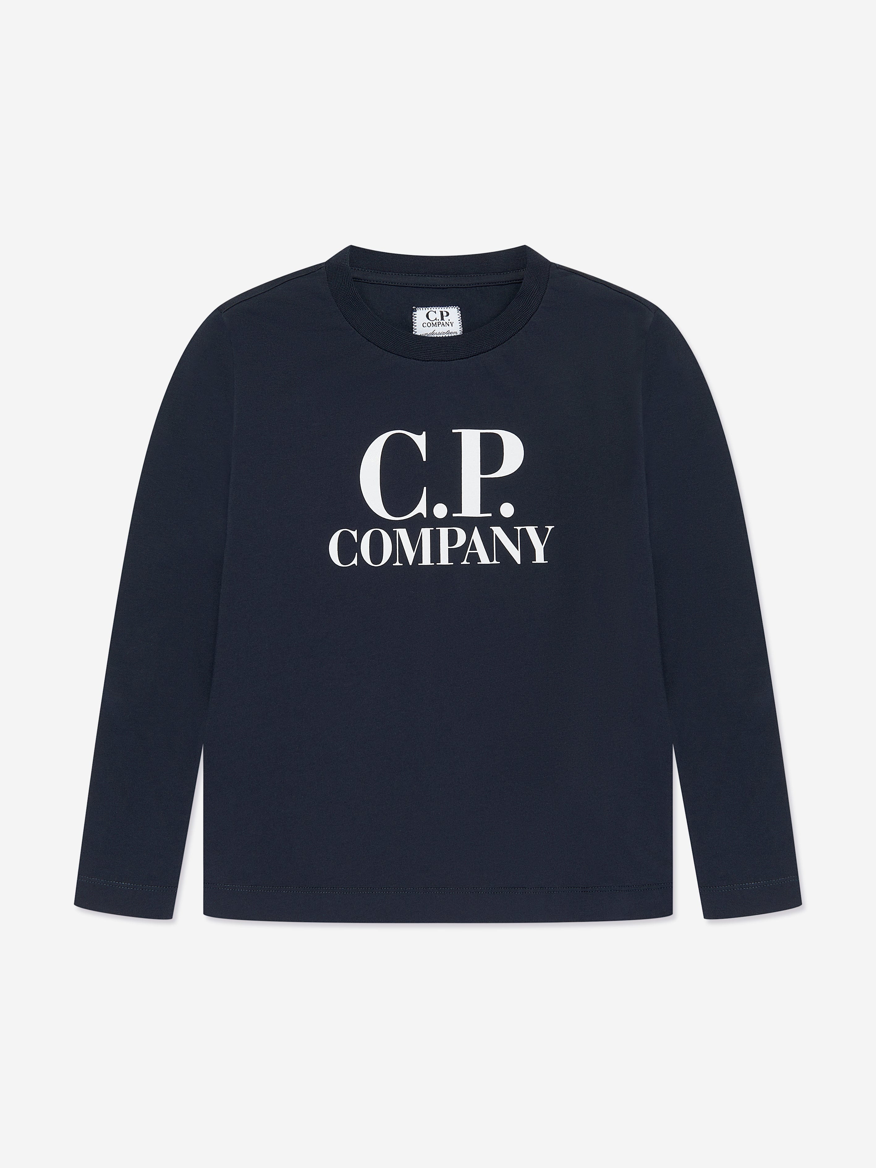 Boys Long Sleeve Logo T-Shirt in Navy