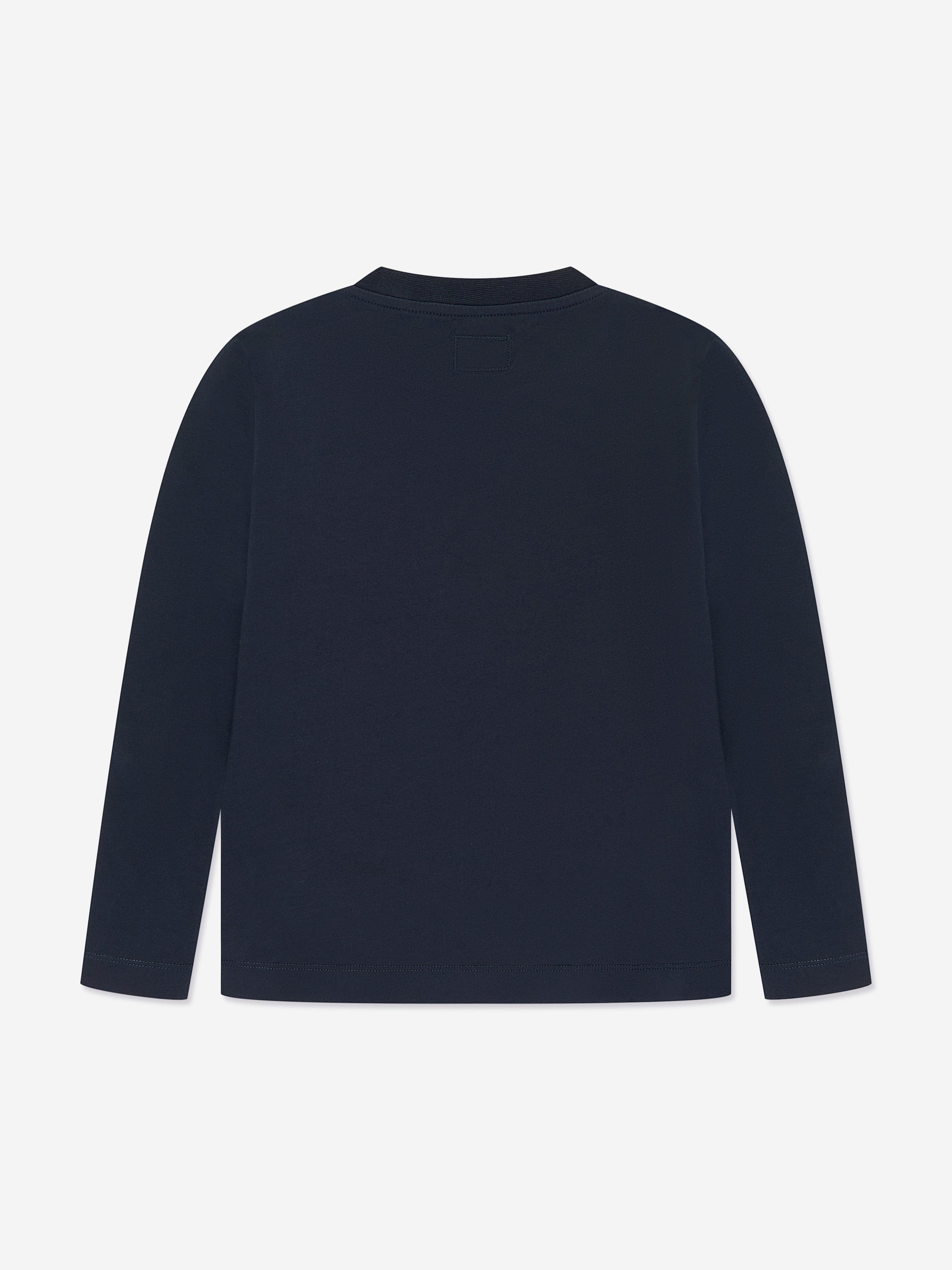 Boys Long Sleeve Logo T-Shirt in Navy