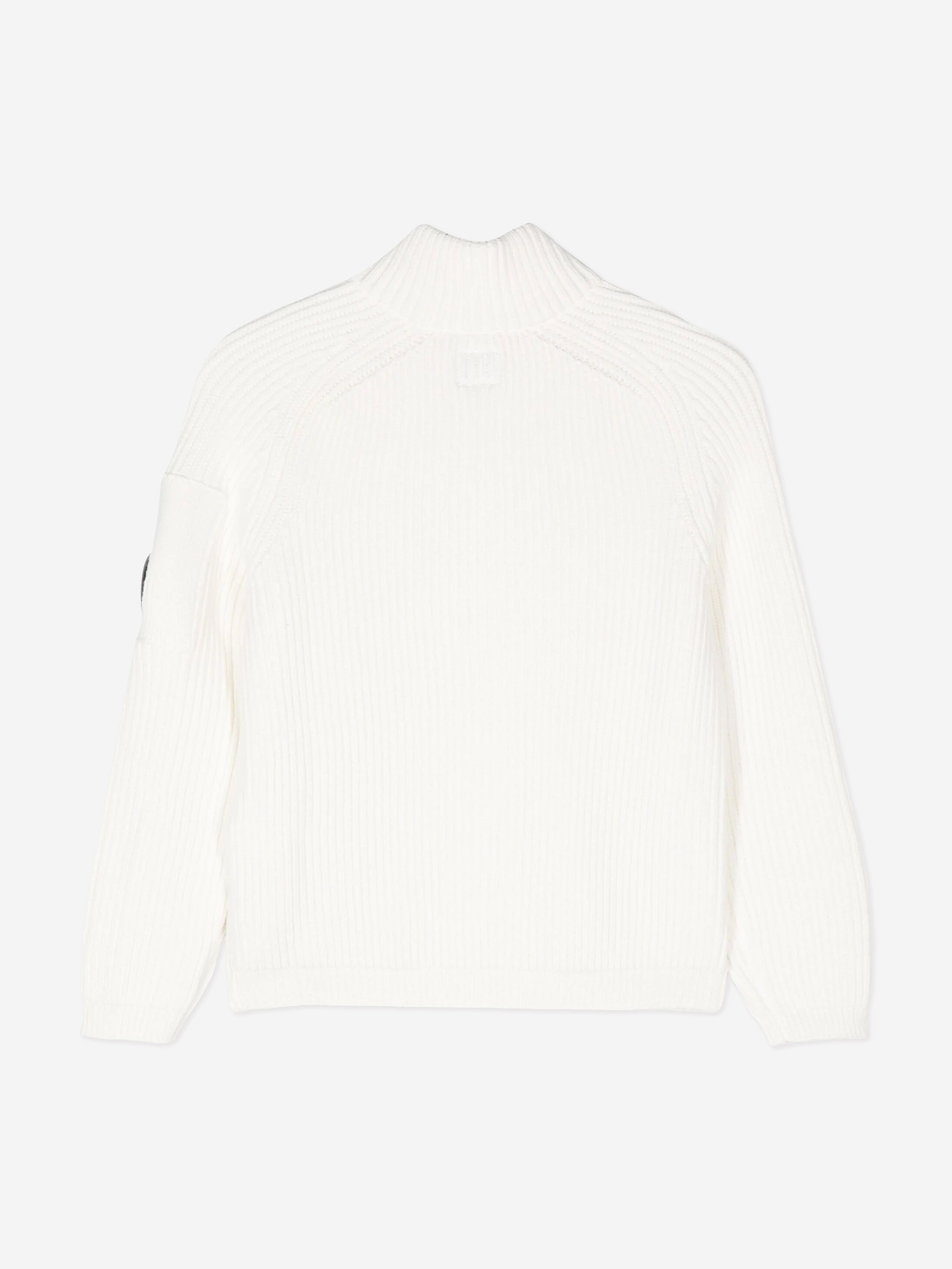 Boys Zip Up Knitted Top in Ivory