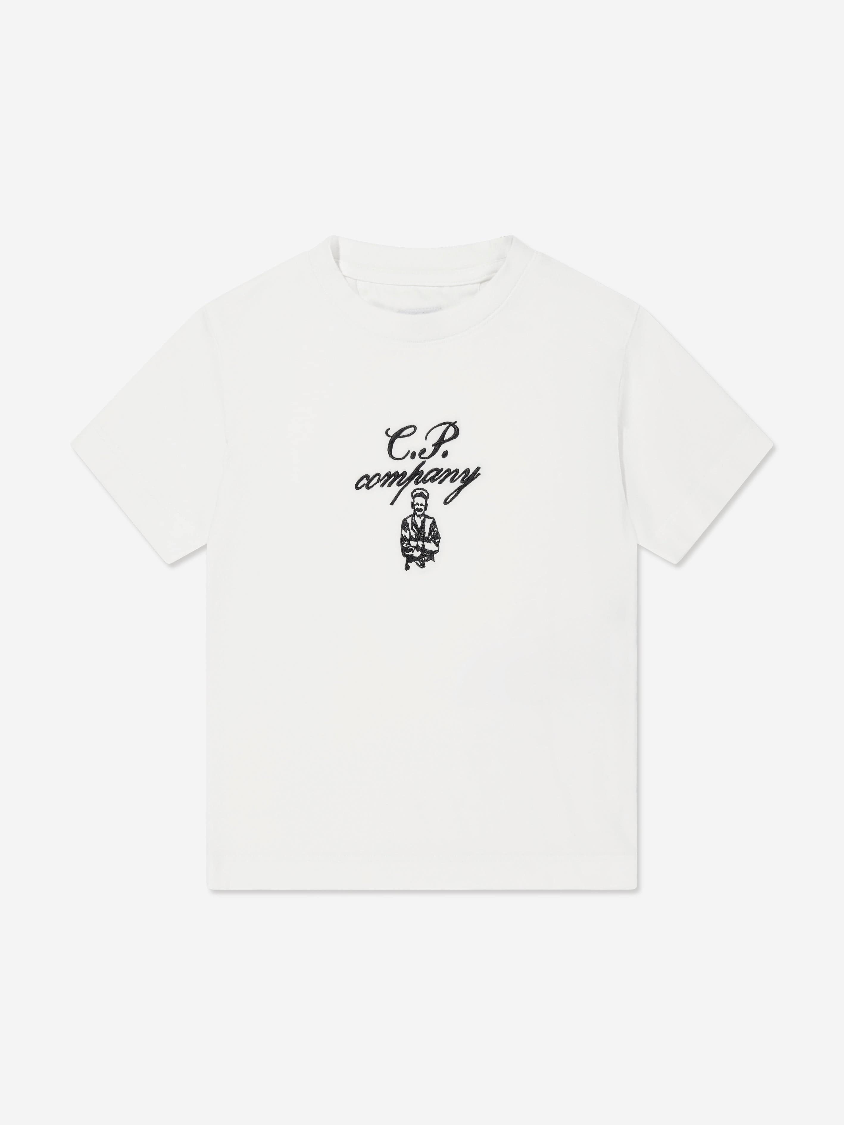 C.P. Company Boys Logo T-Shirt in Ivory