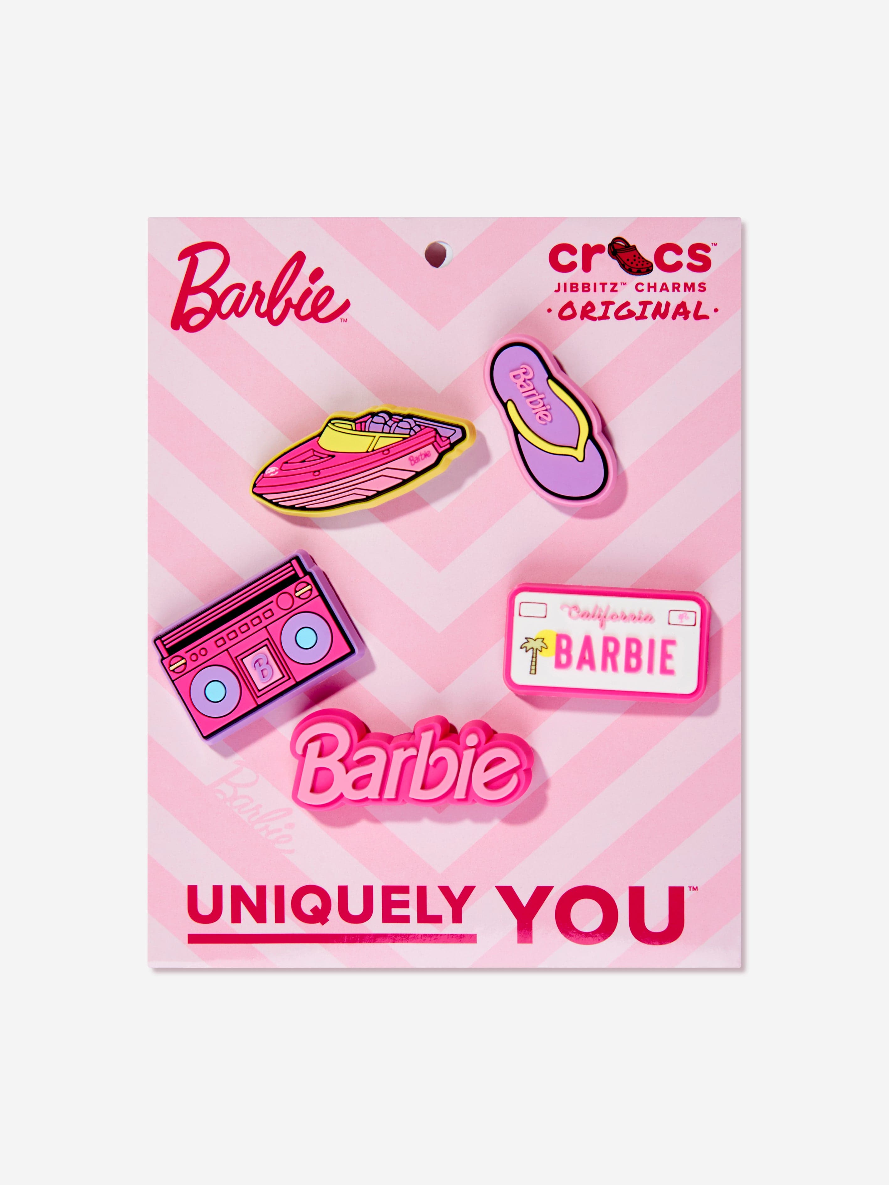 Crocs Girls Barbie Retro Jibbitz™ 5 Pack in Pink