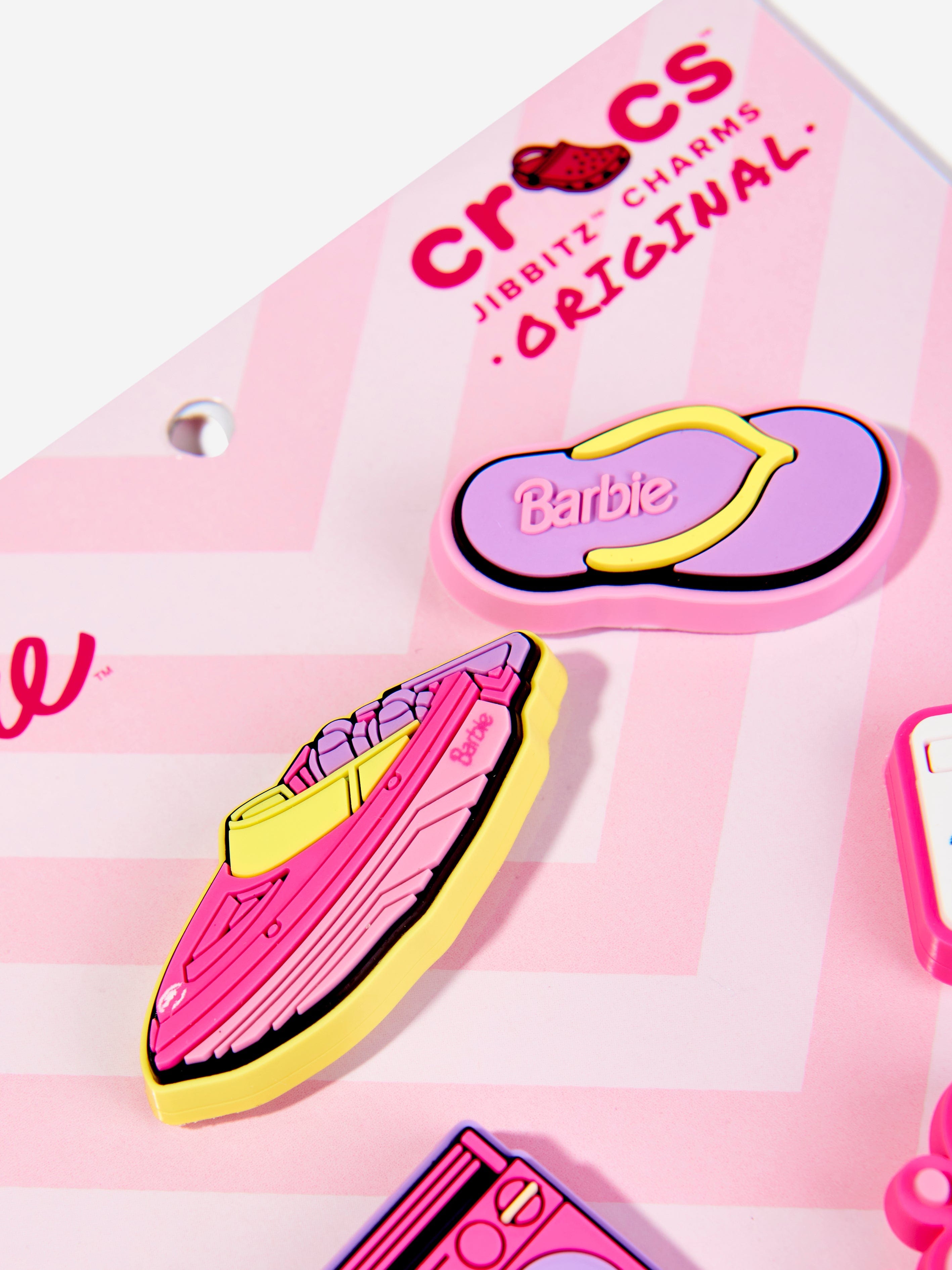 Crocs Girls Barbie Retro Jibbitz™ 5 Pack in Pink