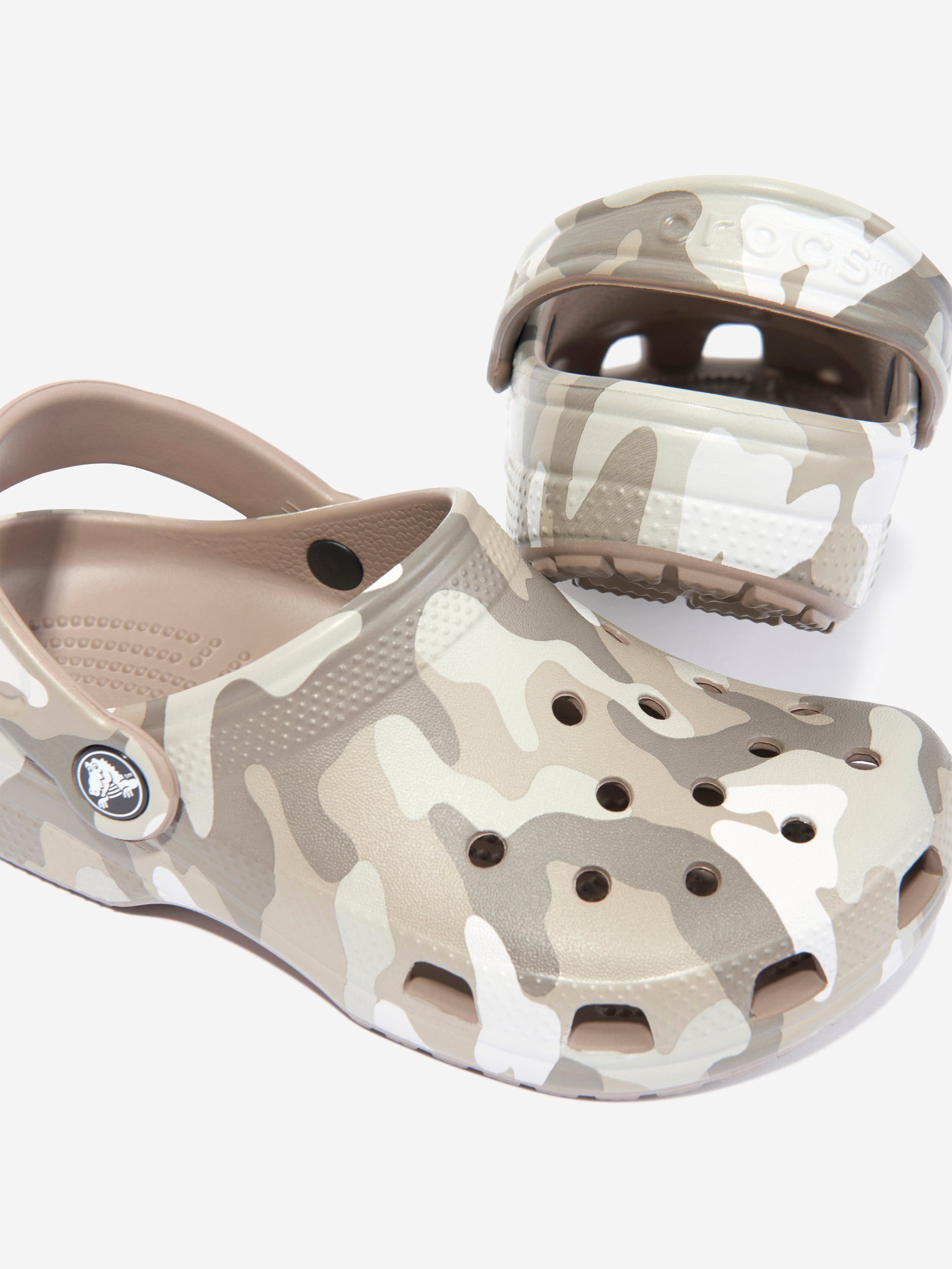 Crocs Kids Classic Camo Clog in Brown