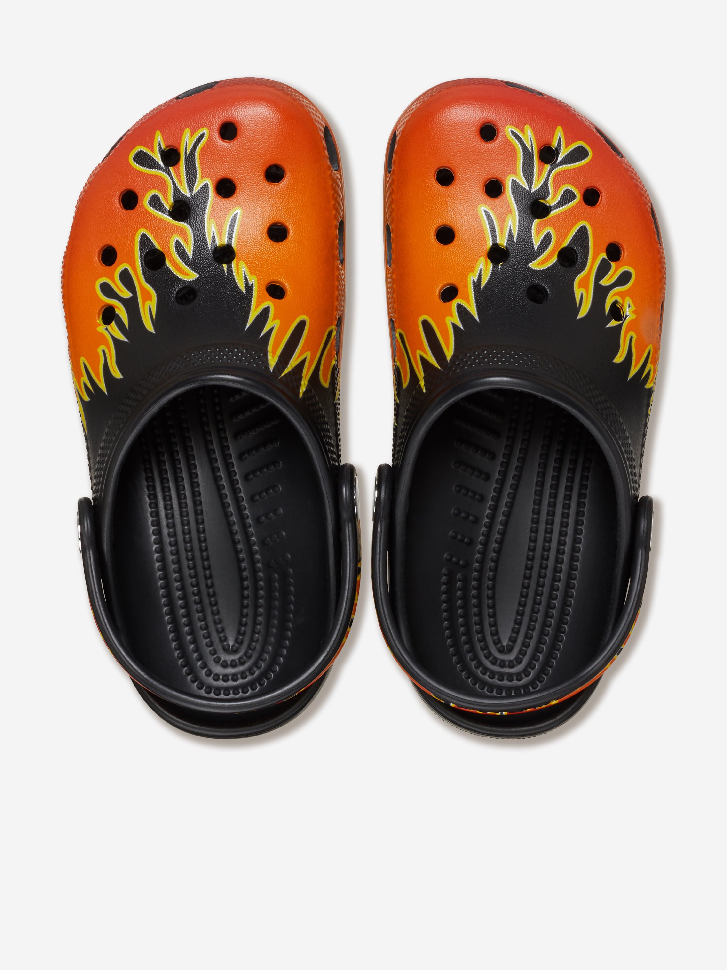 Crocs Boys Classic Flames Clog in Black