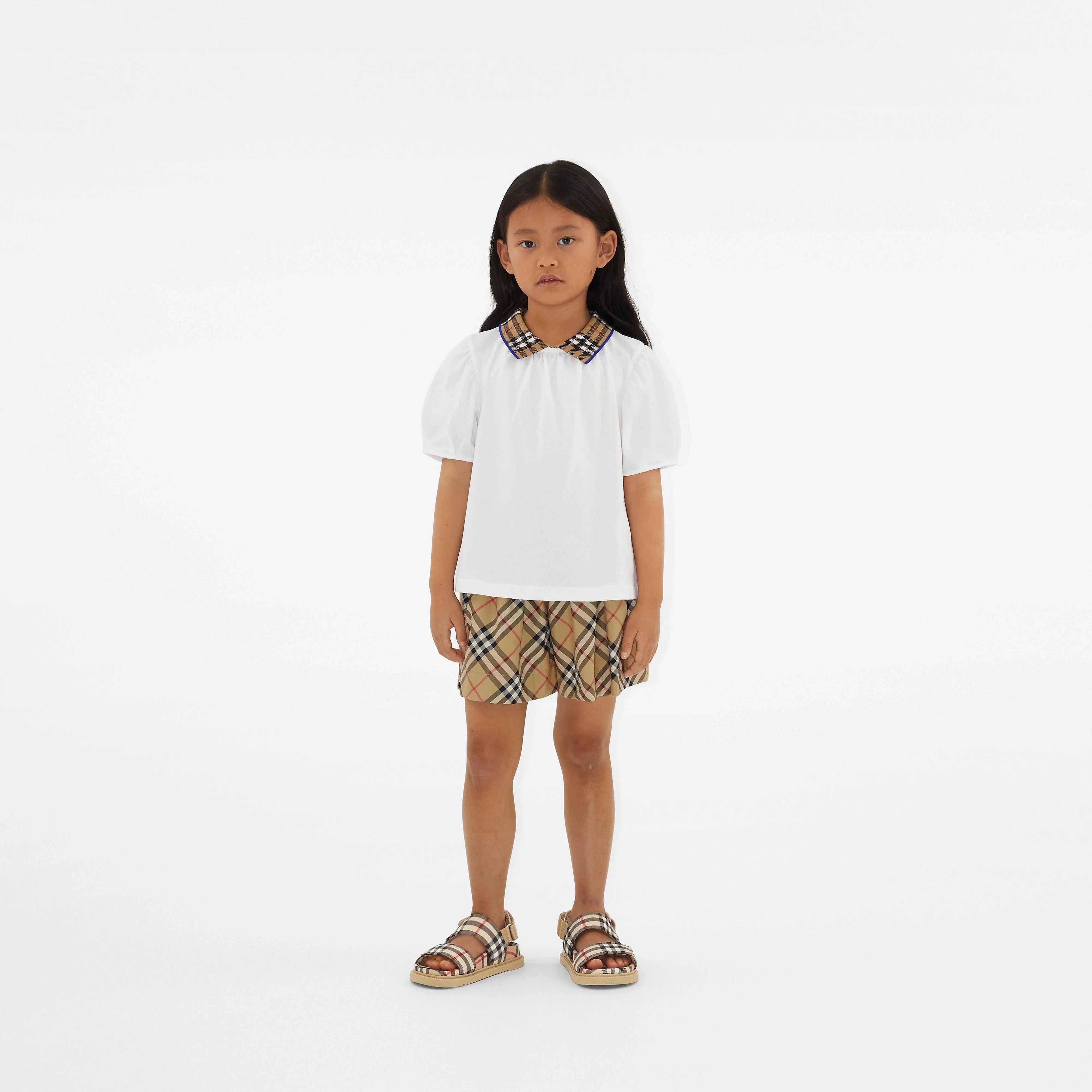 Burberry Girls Archive Check Marcy Shorts in Beige