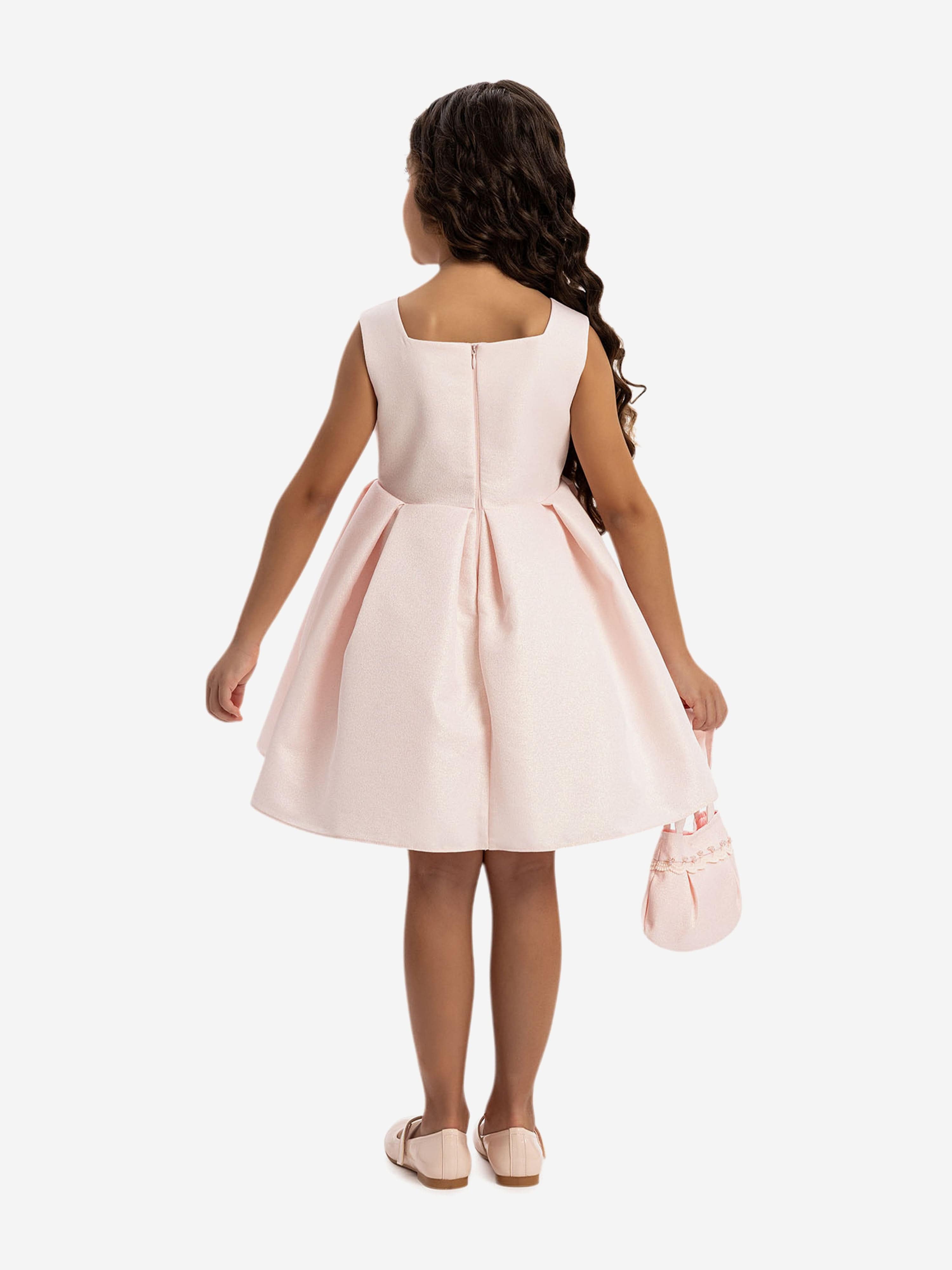DRESS & Fleur Girls Dress with Bolero and Matching Bag in Pink