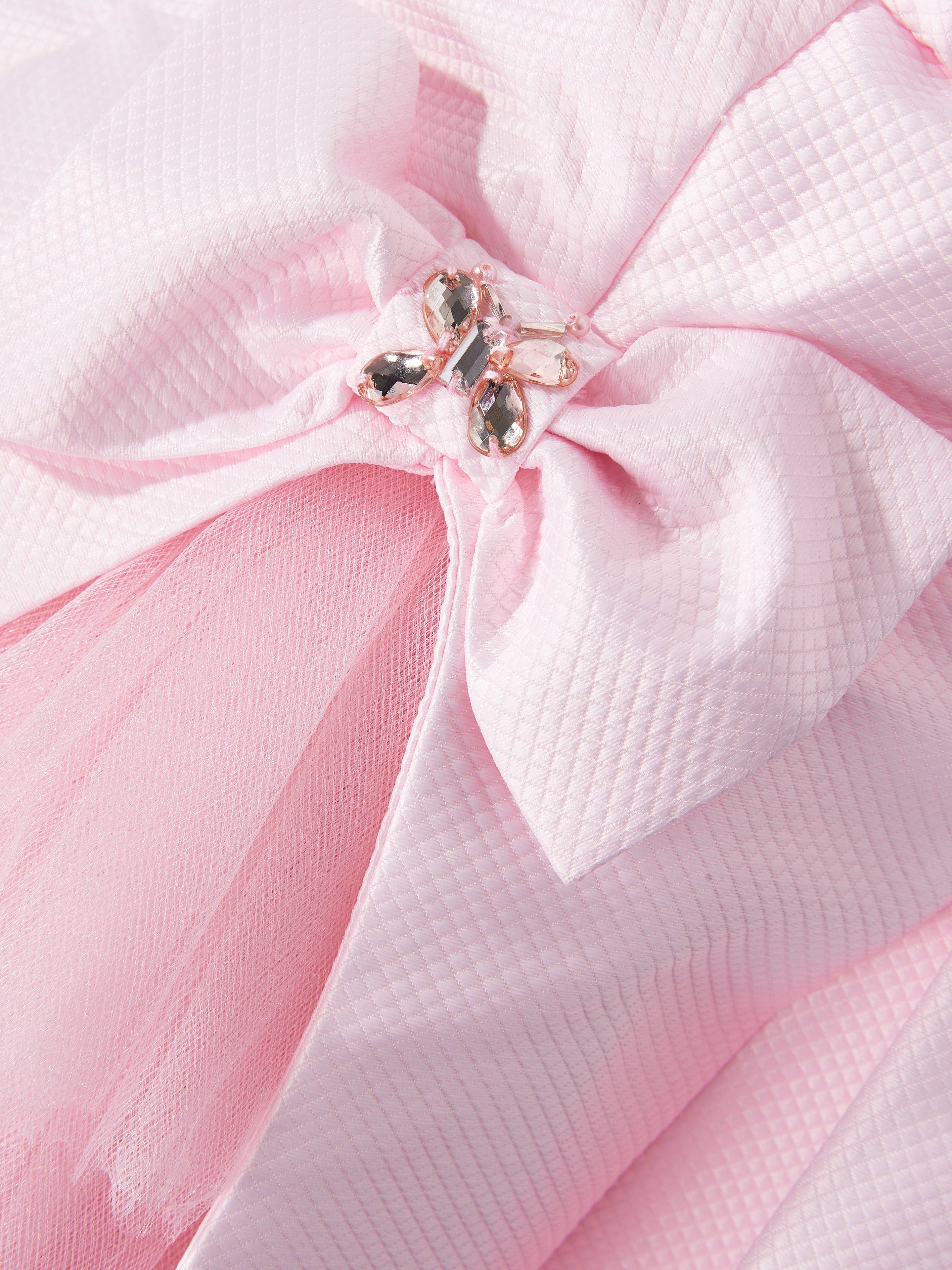 Dress & Fleur Girls Occasion Dress with Hair Accessory in Pink