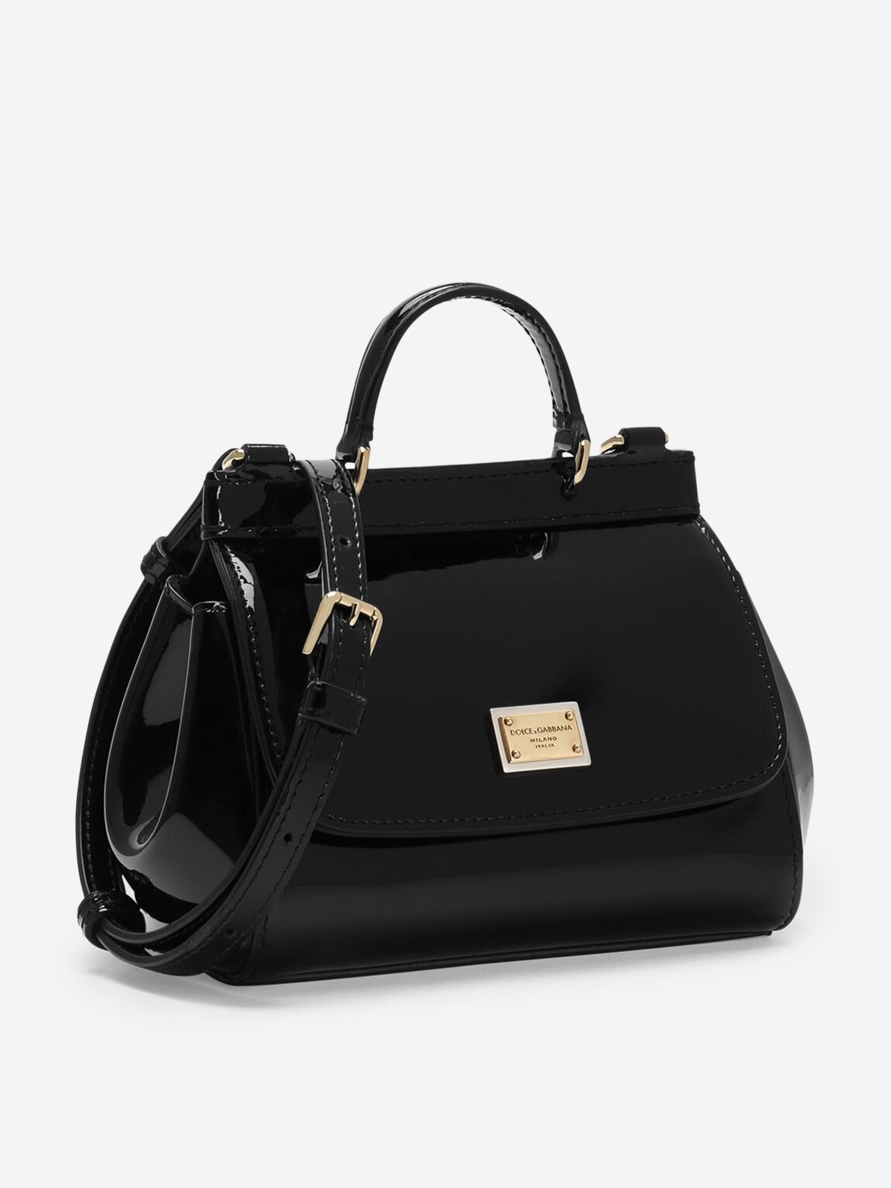 Dolce & Gabbana Girls Patent Leather Handbag in Black