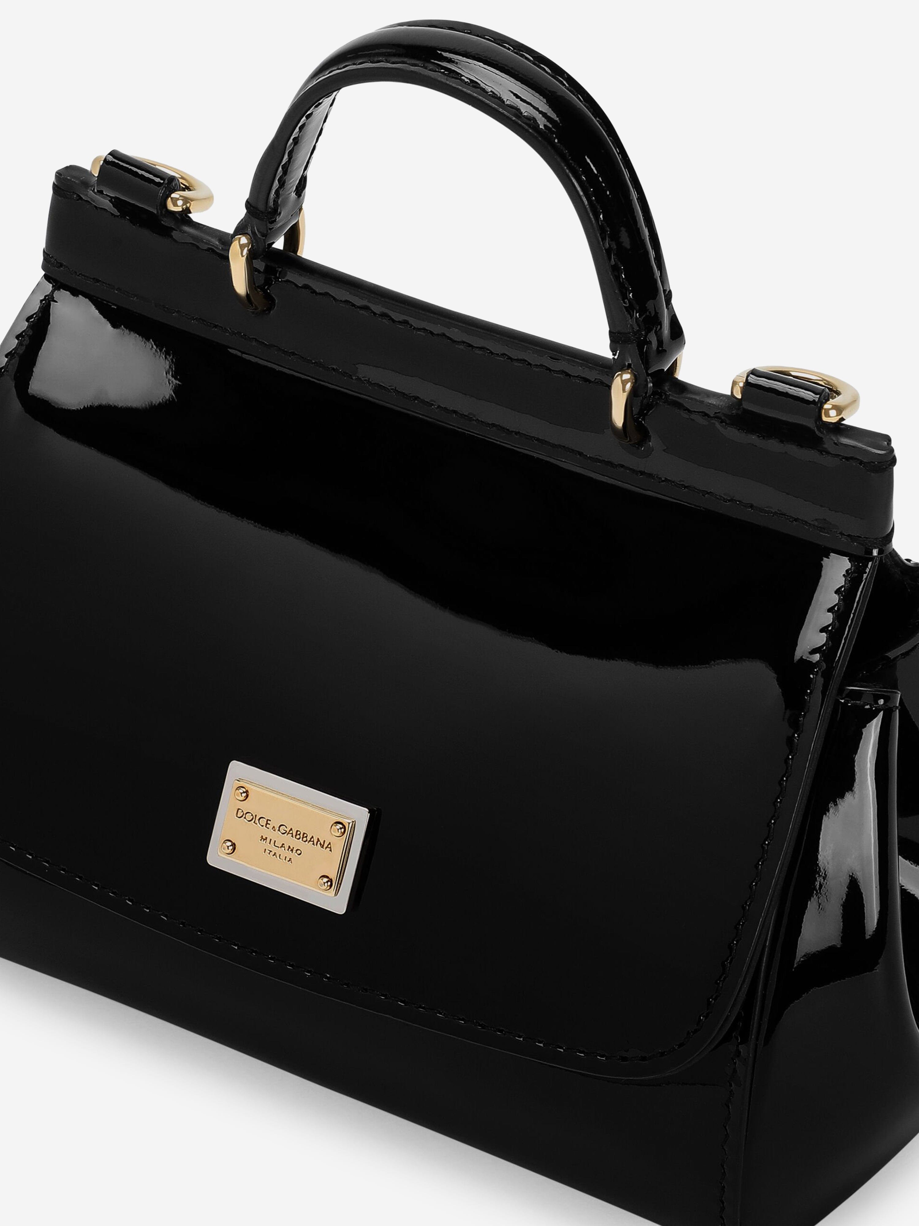 Dolce & Gabbana Girls Patent Leather Handbag in Black