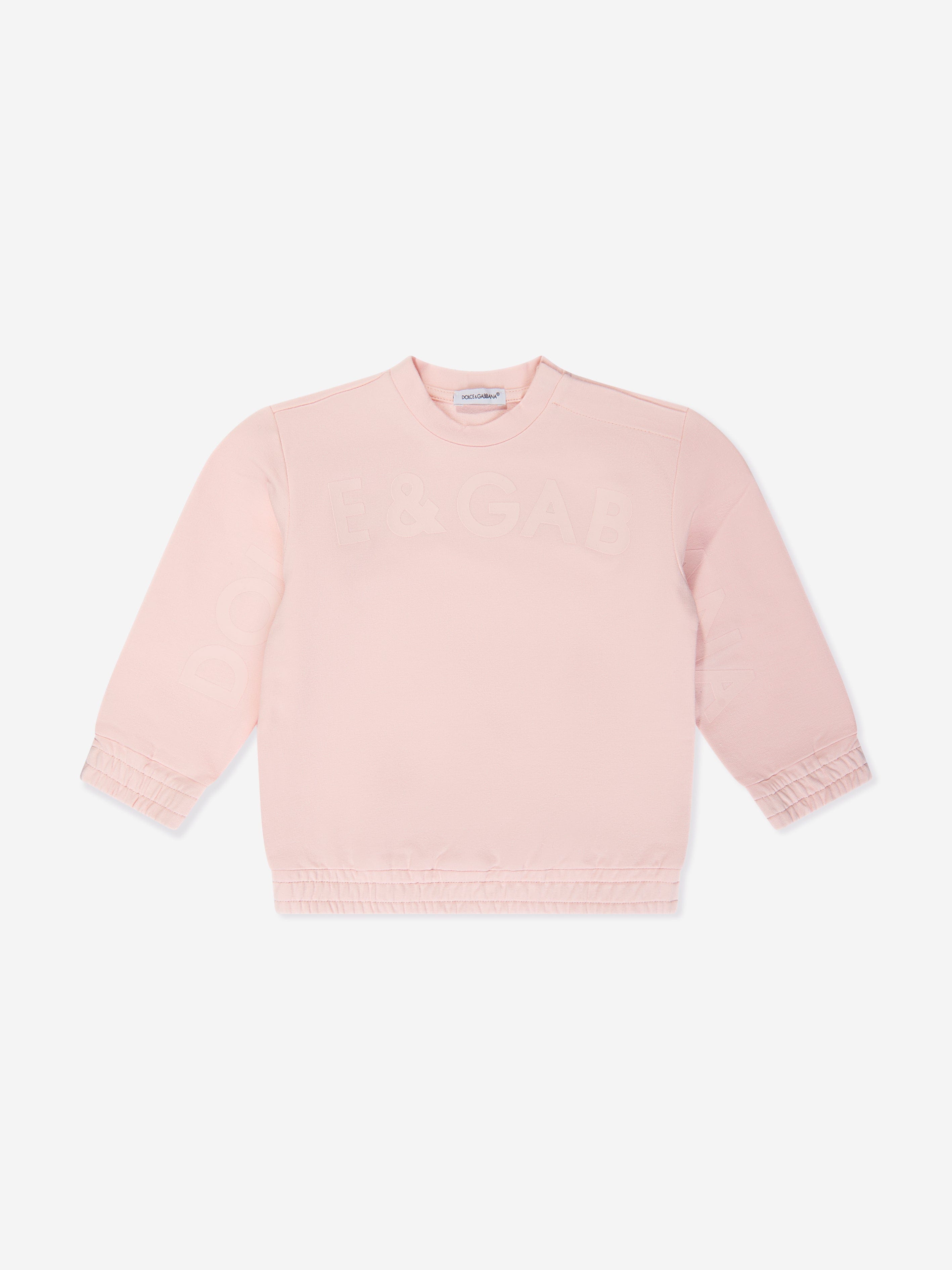 Dolce & Gabbana Baby Girls Logo Sweatshirt in Pink