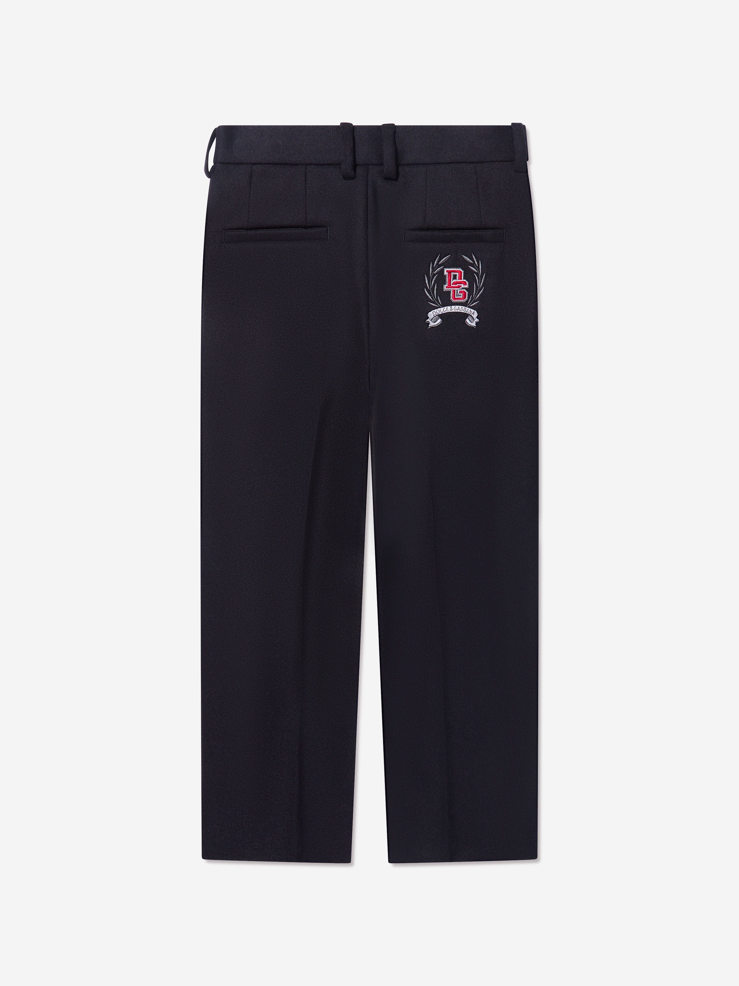 Dolce & Gabbana Boys Slim Fit Trousers in Navy