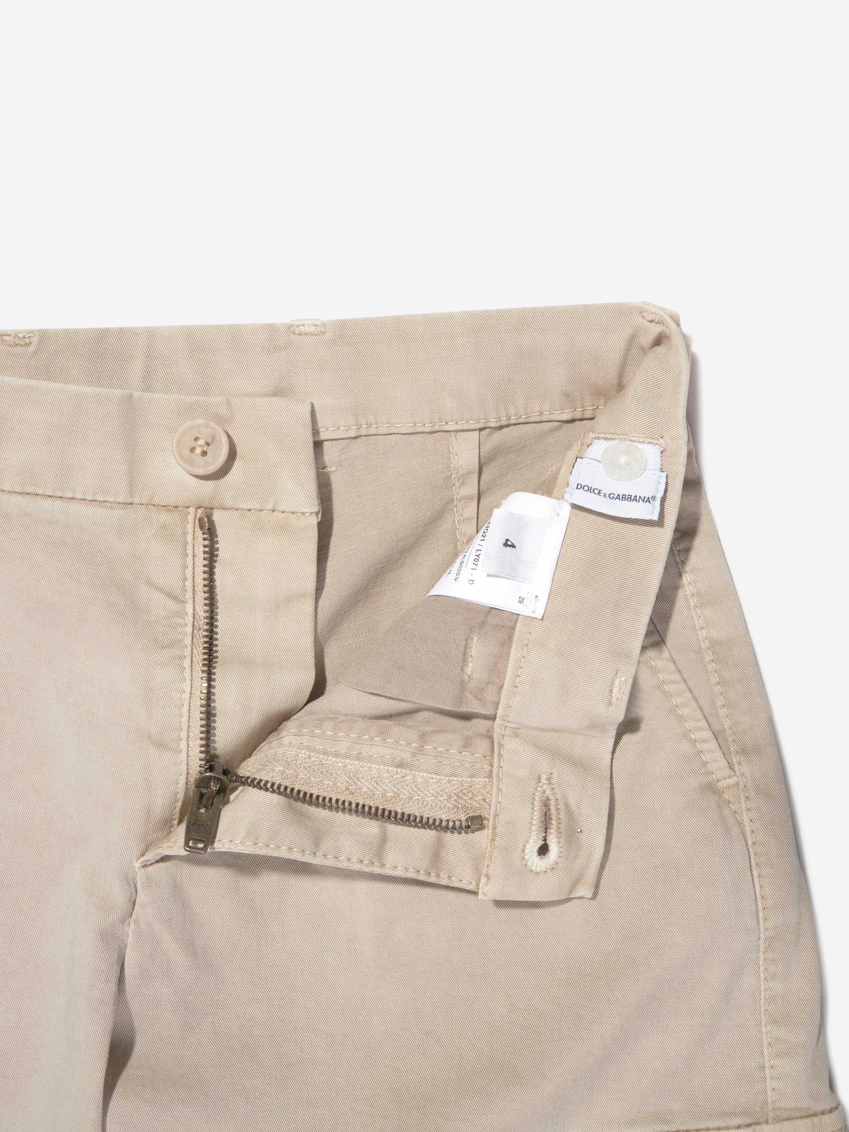 Dolce & Gabbana Boys Cargo Shorts in Beige