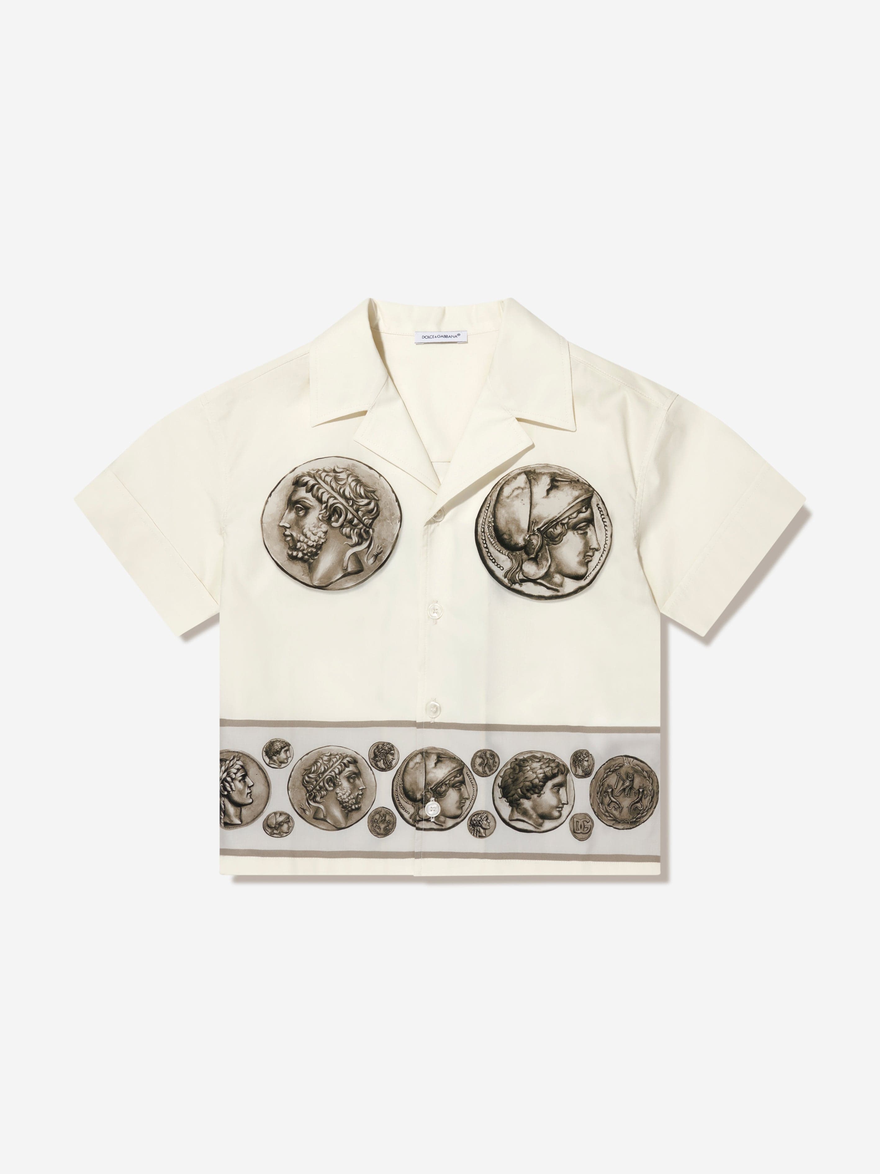 Dolce & Gabbana Boys Short Sleeve Shirt in Ivory