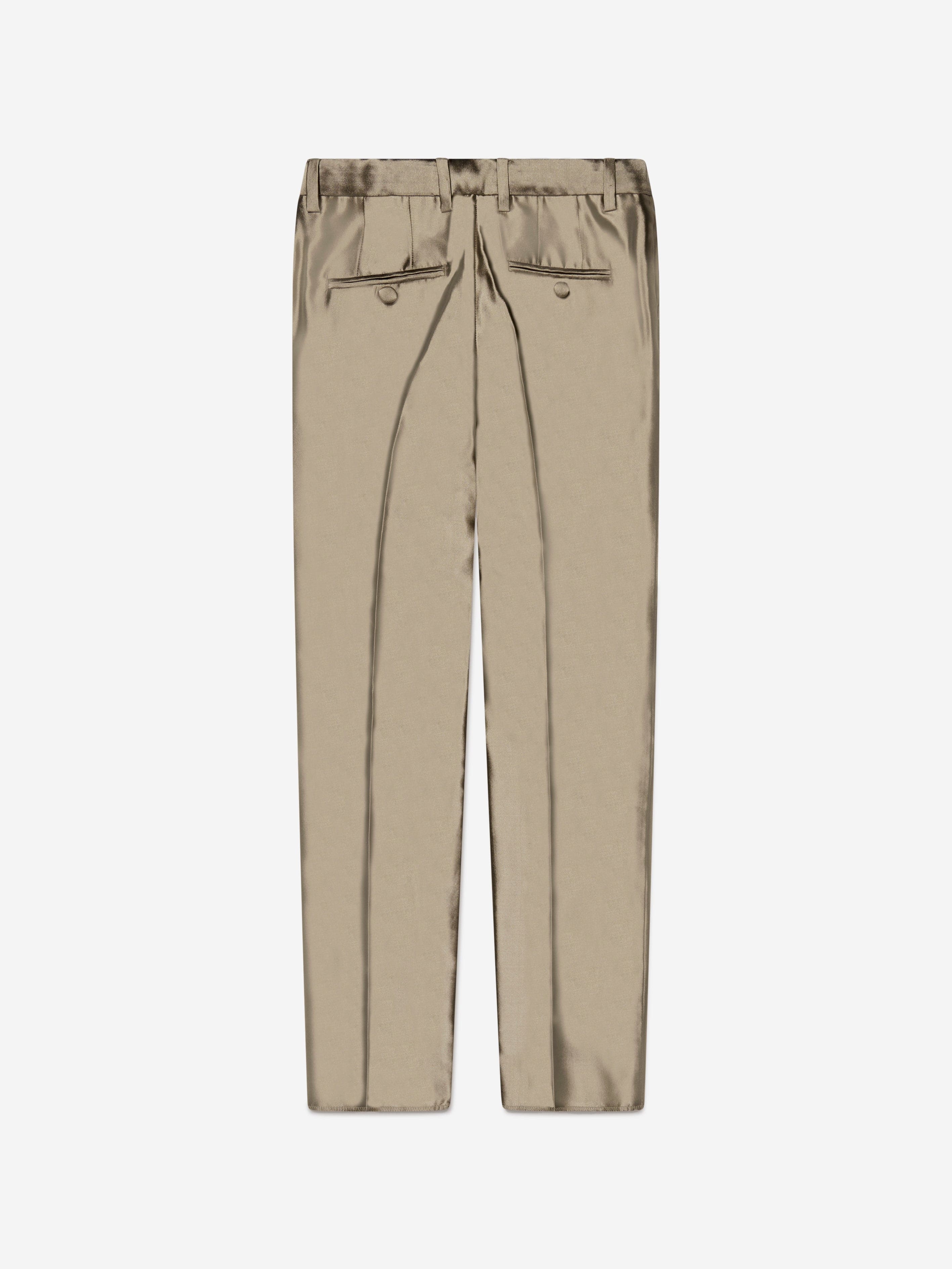 Dolce & Gabbana Boys Silk Suit Trousers in Gold