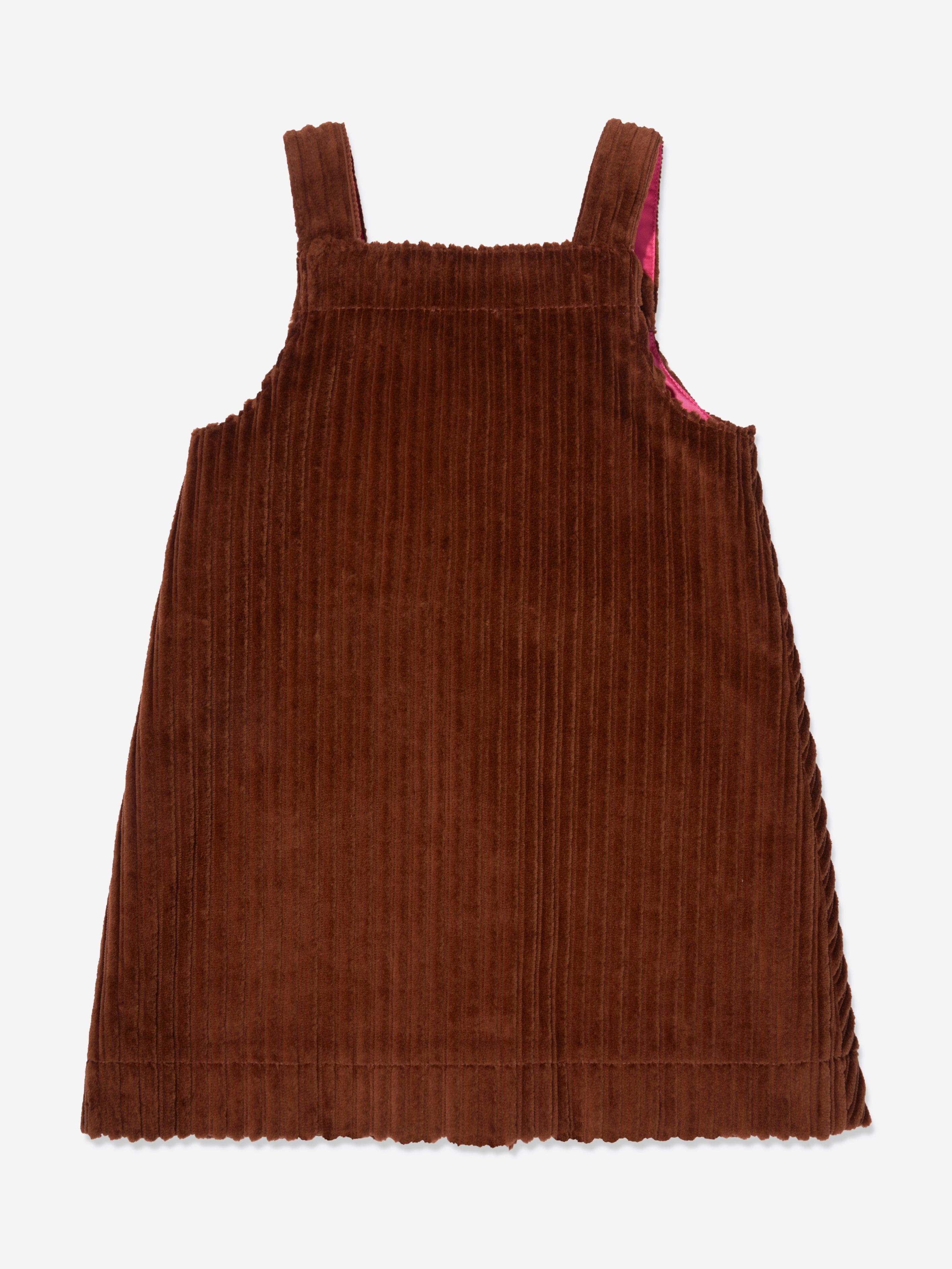 Dolce & Gabbana Girls Corduroy Dress in Brown