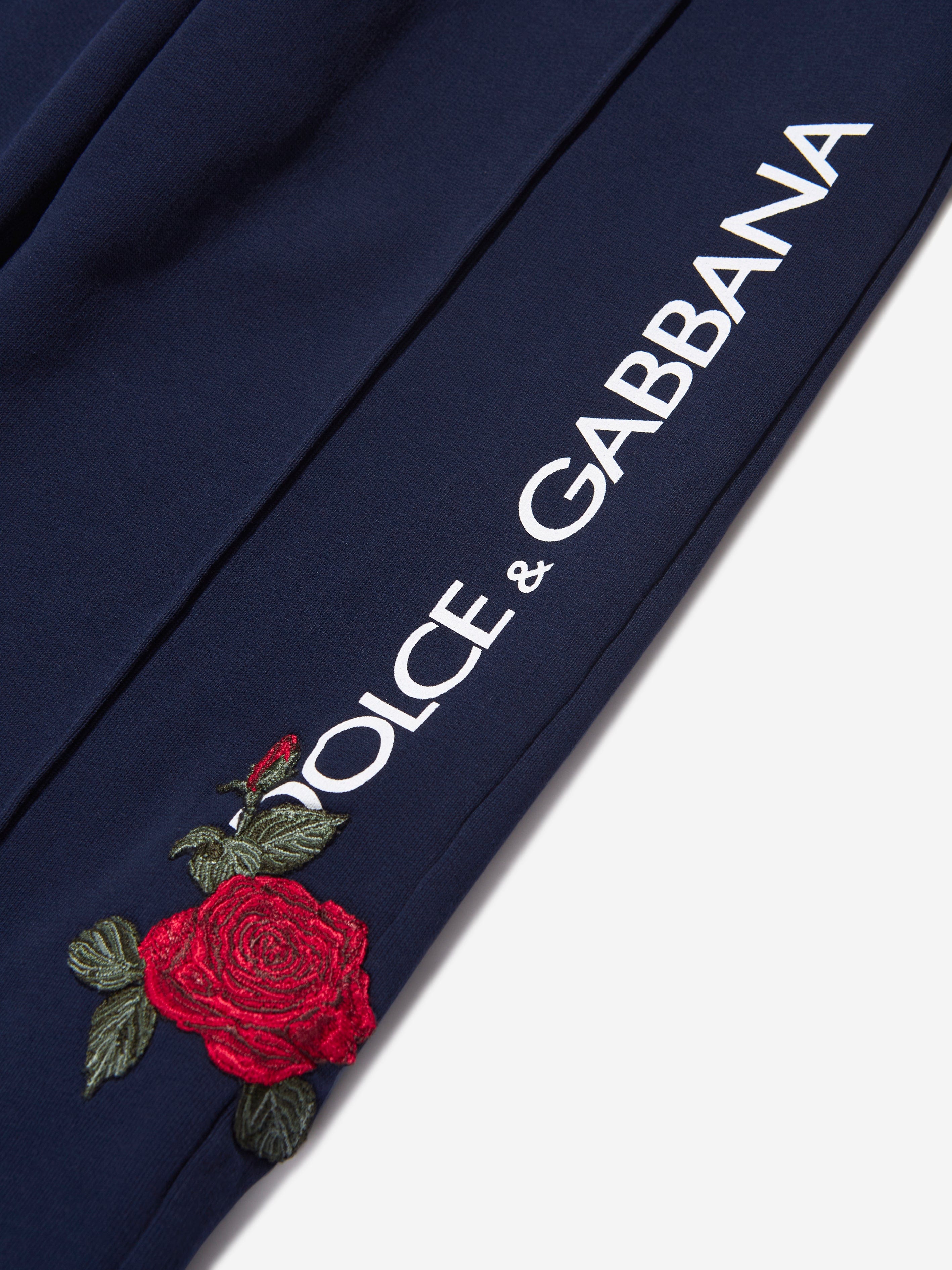 Dolce & Gabbana Girls Logo Joggers in Blue