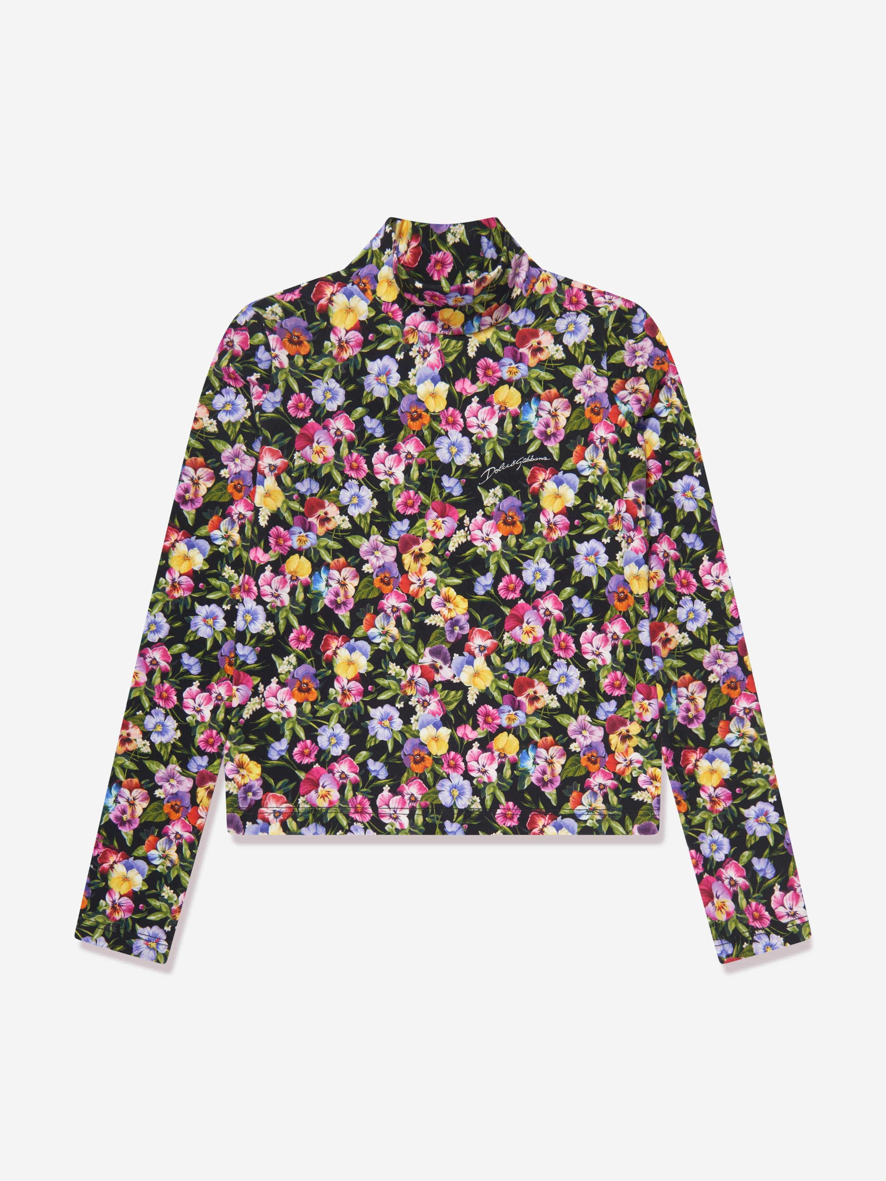 Dolce & Gabbana Girls Floral Print Top in Multicolour