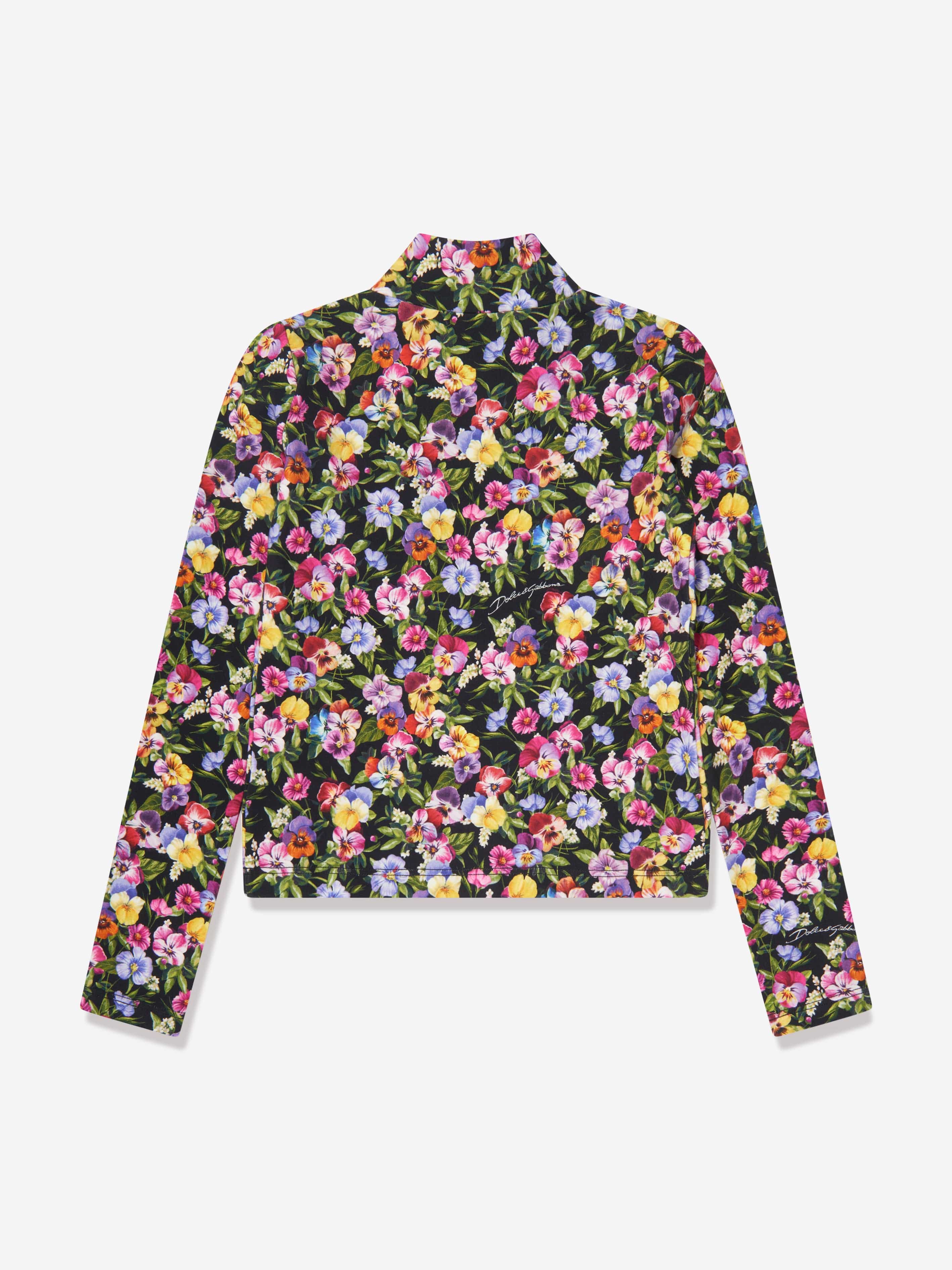 Dolce & Gabbana Girls Floral Print Top in Multicolour