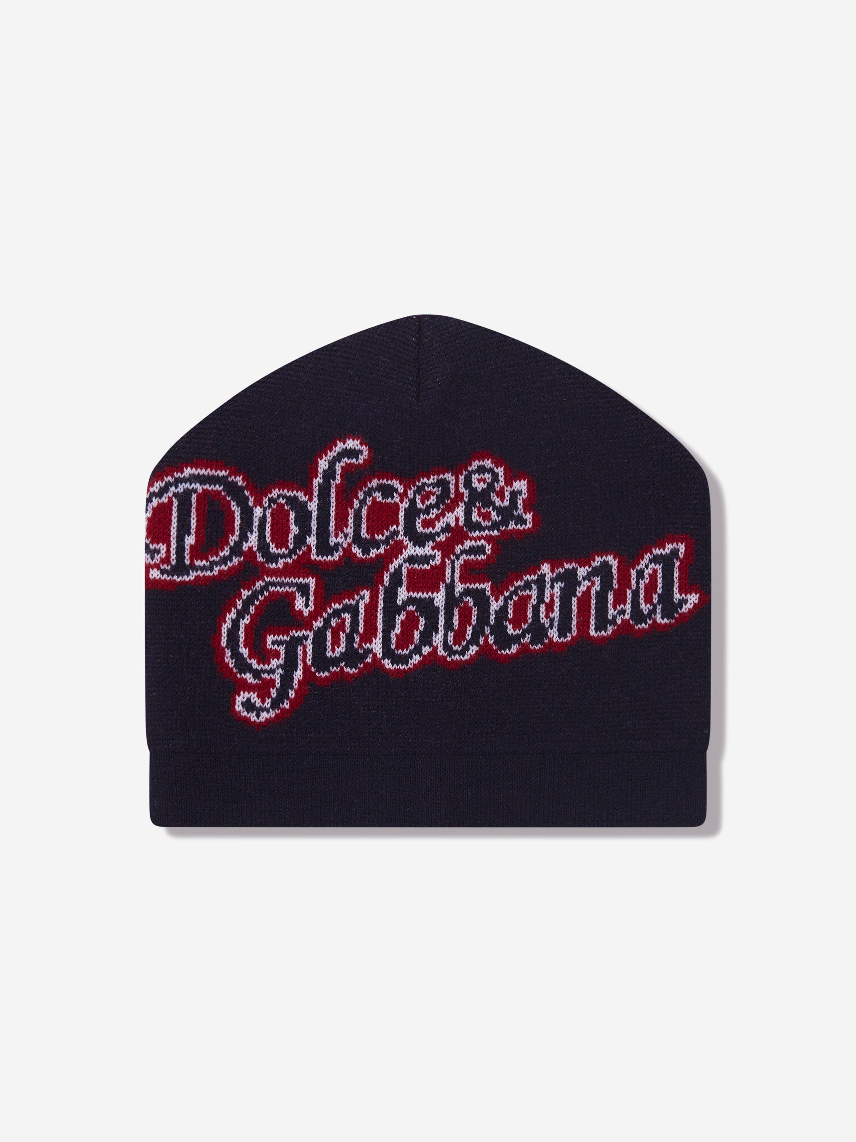 Dolce & Gabbana Boys Wool Logo Beanie Hat in Navy