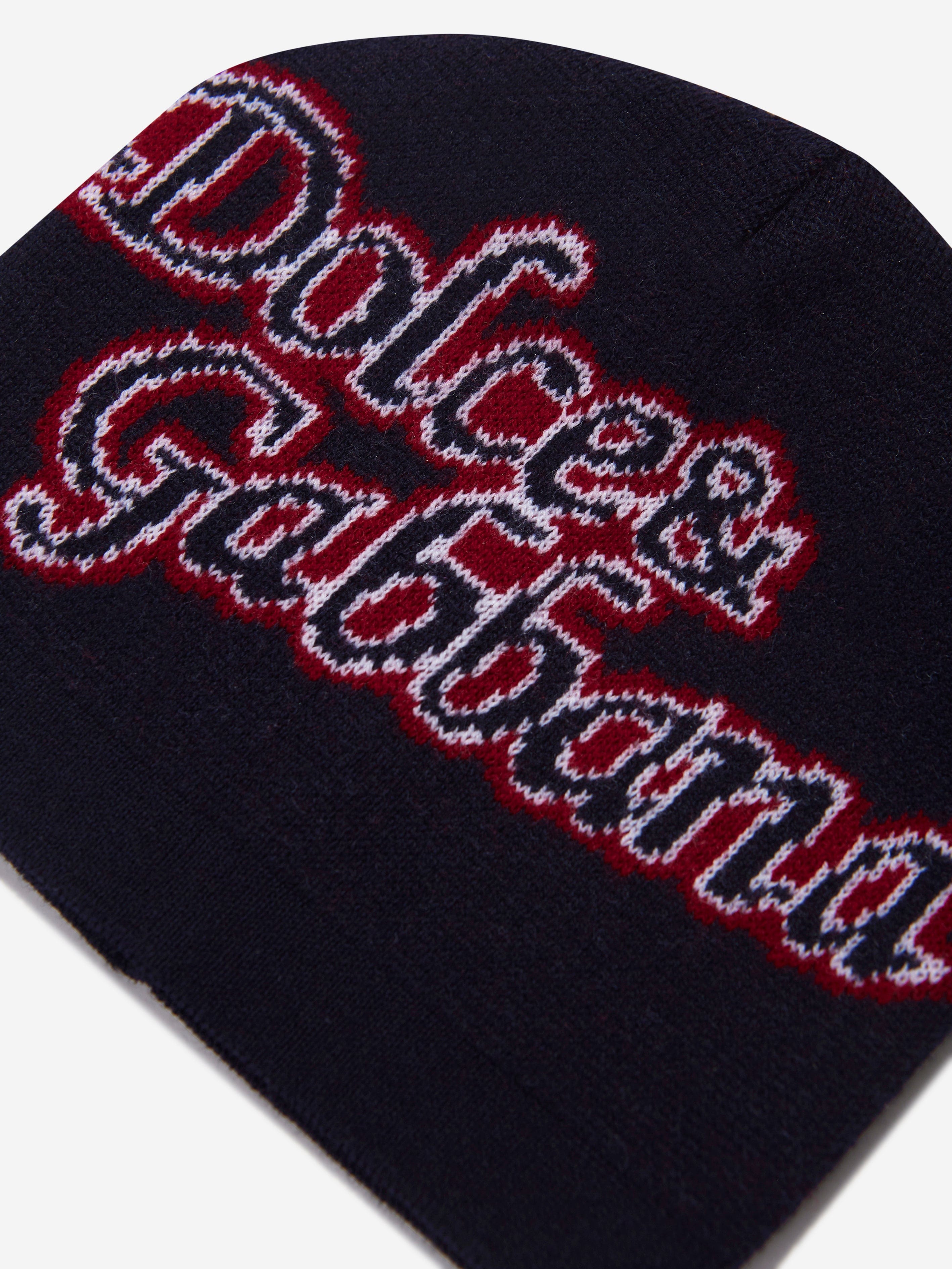 Dolce & Gabbana Boys Wool Logo Beanie Hat in Navy