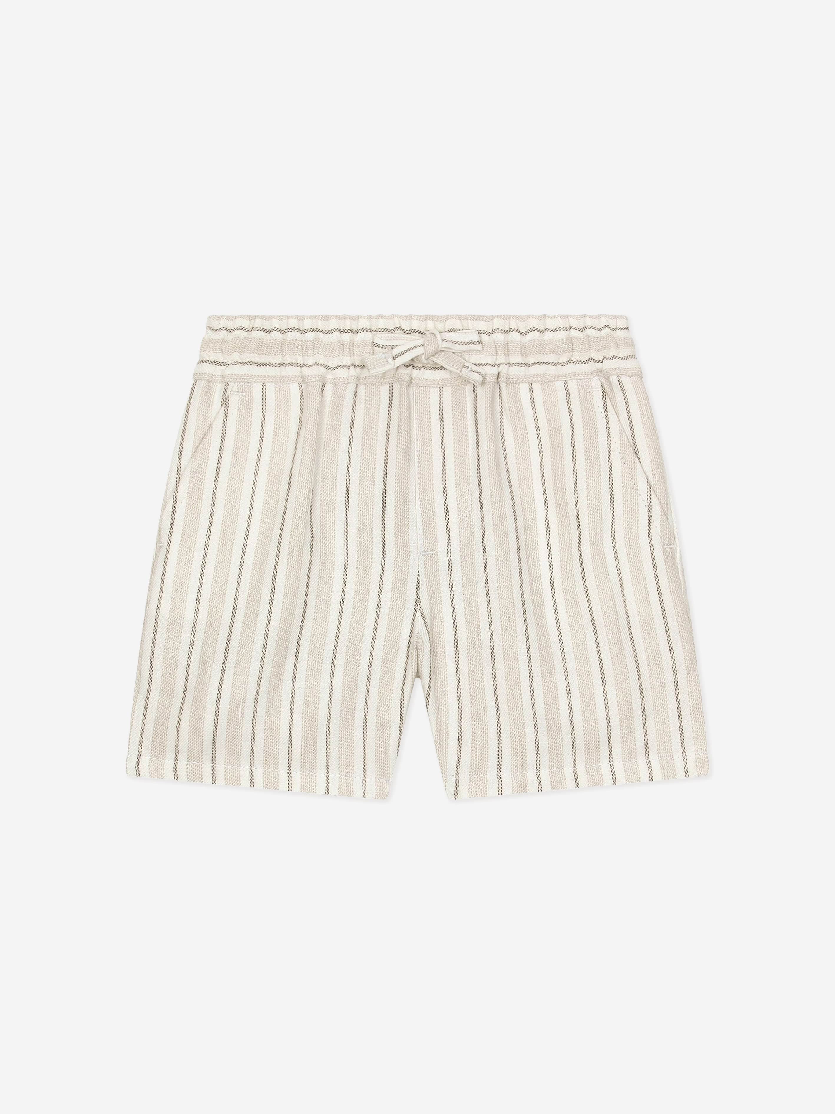 Dolce & Gabbana Baby Boys Striped Linen Shorts in Ivory